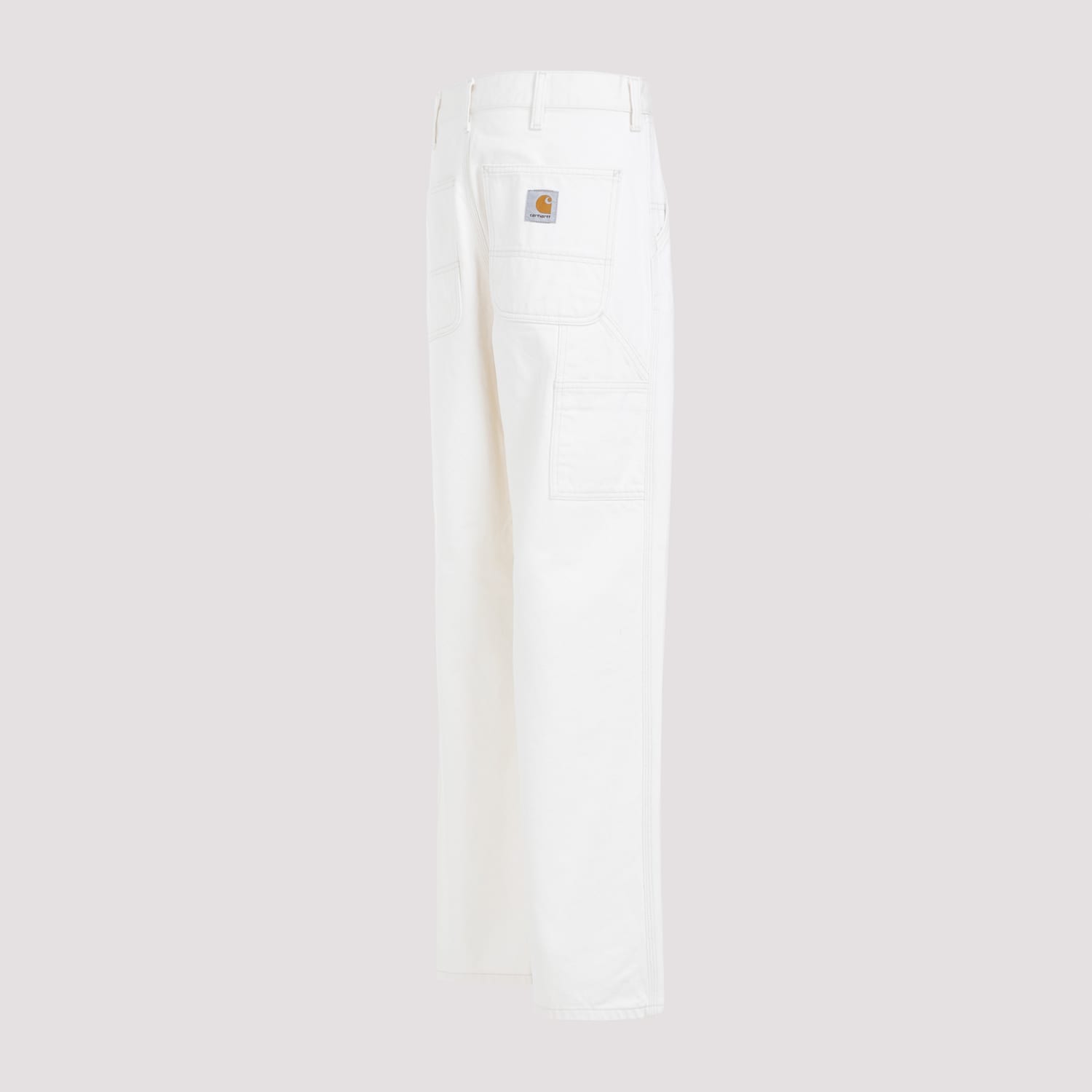 Shop Carhartt Single Knee Pants In White Rinsed