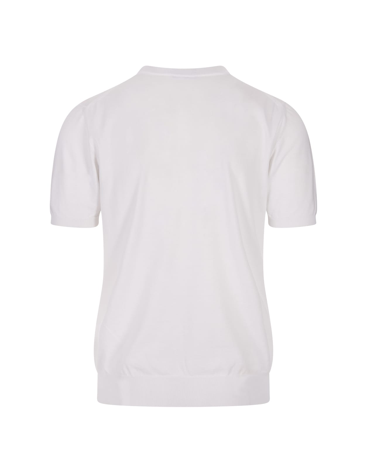 Shop Kiton White Cotton Knit T-shirt