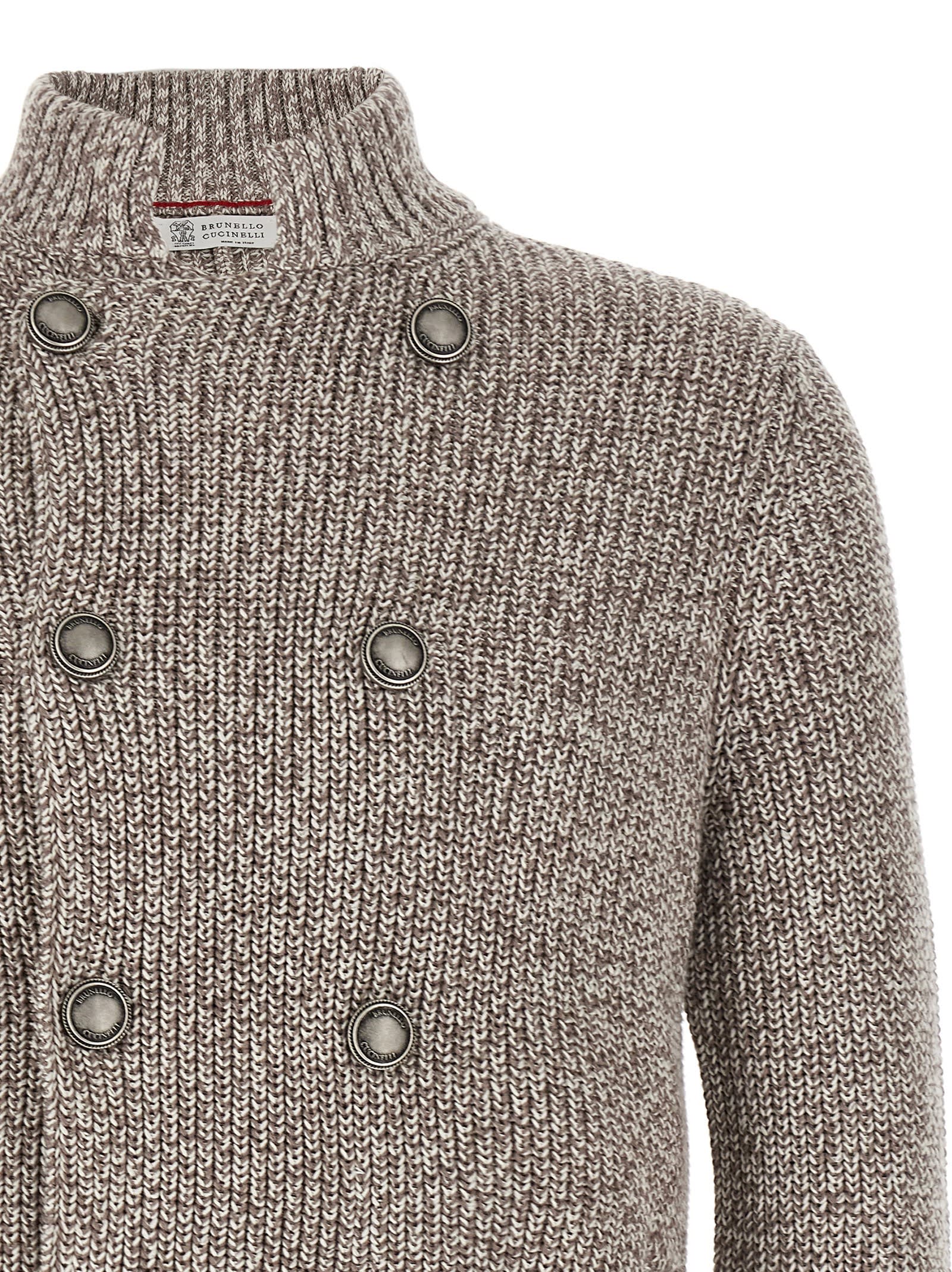 Brunello Cucinelli Double-breasted Cardigan Sweaters And Cardigans Multicolor In Multicolor
