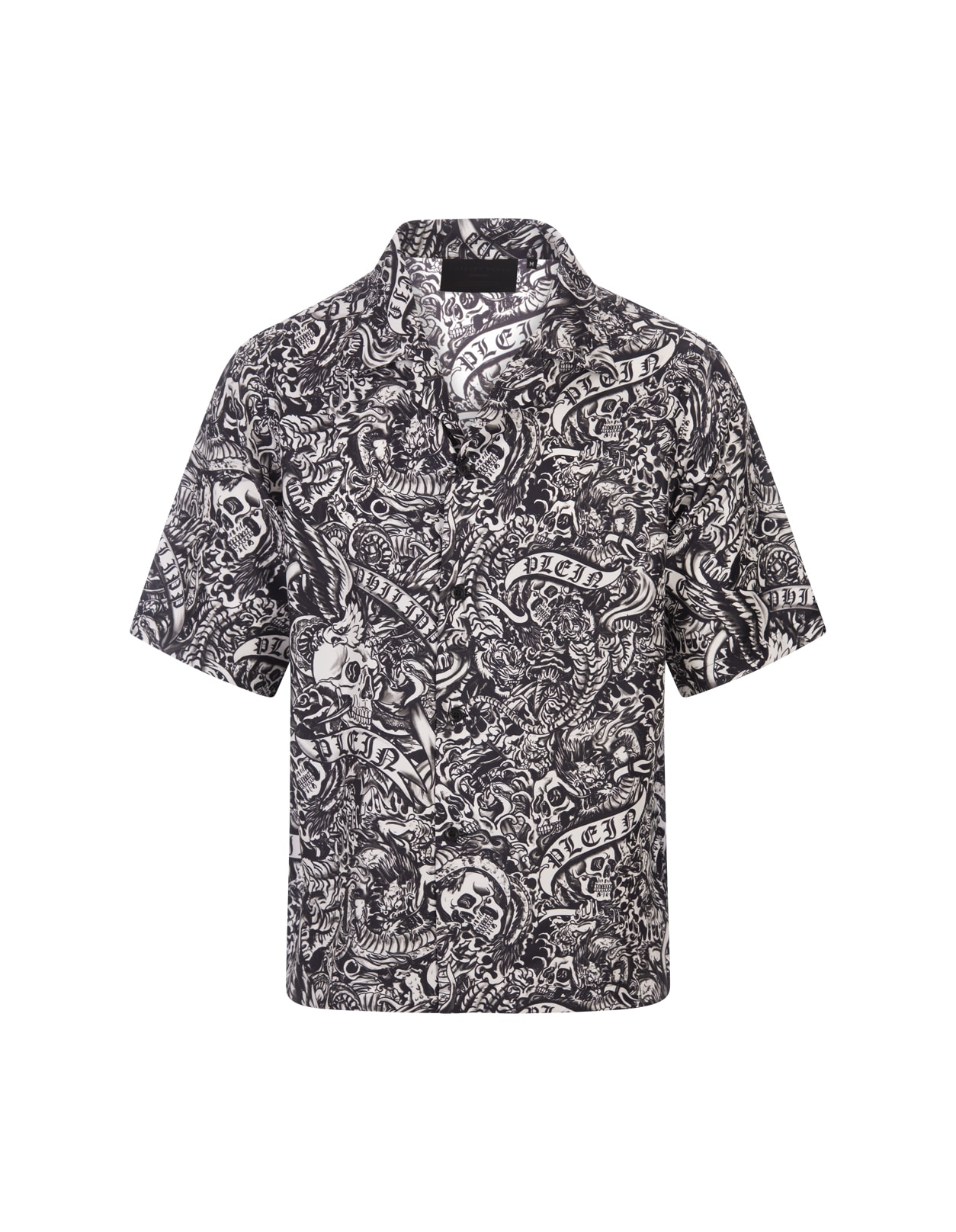 Shop Philipp Plein Shirt Ss Tattoo In Black