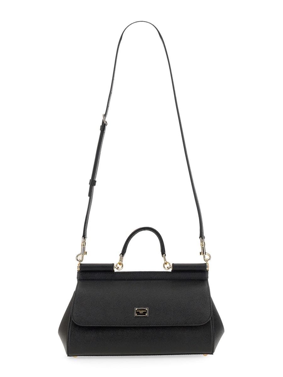 Shop Dolce & Gabbana Elongated Sicily Handbag In Black