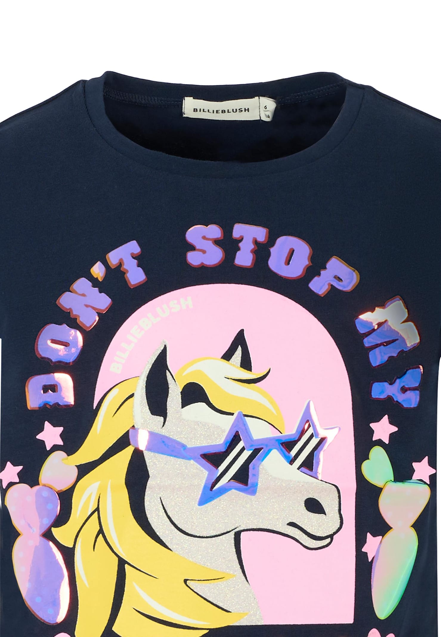 Billieblush Unicorn-print T-shirt In Blue