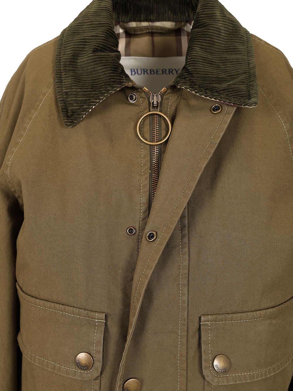 Shop Burberry Short Outerwear Jacket In Green