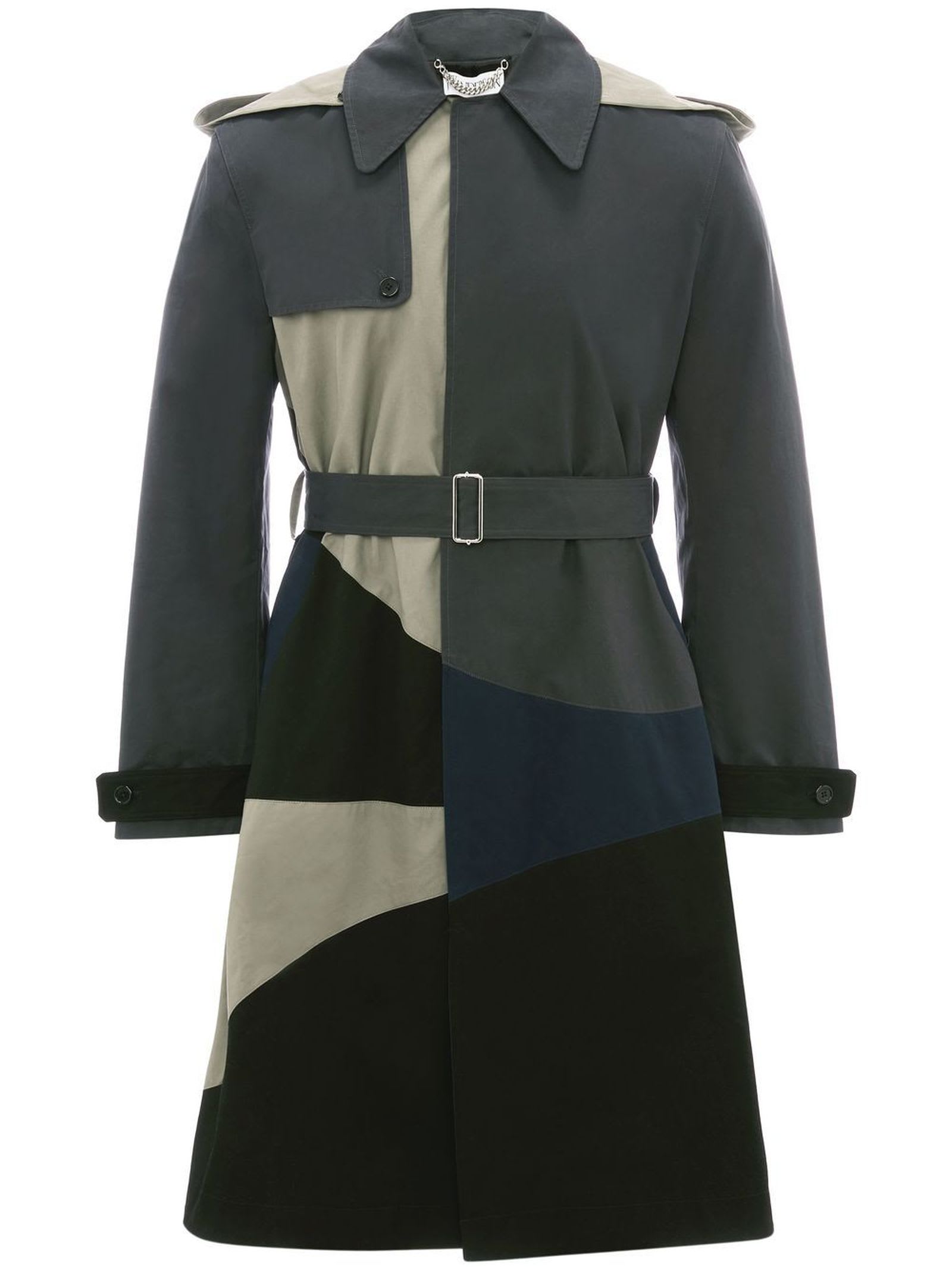 J.W. Anderson Black And Grey Cotton Tranch Coat
