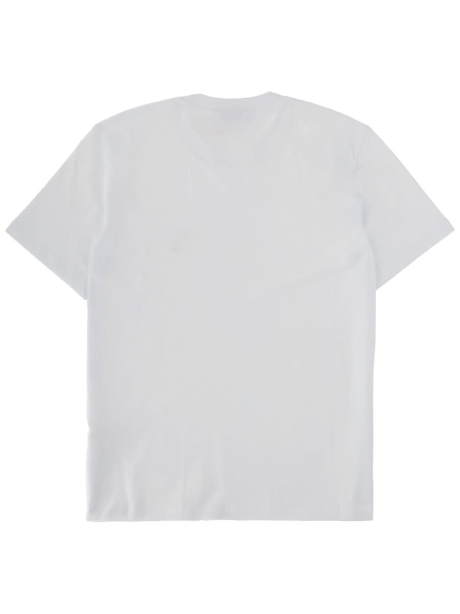 Msgm Crew Neck Short Sleeve Fitted Top In White