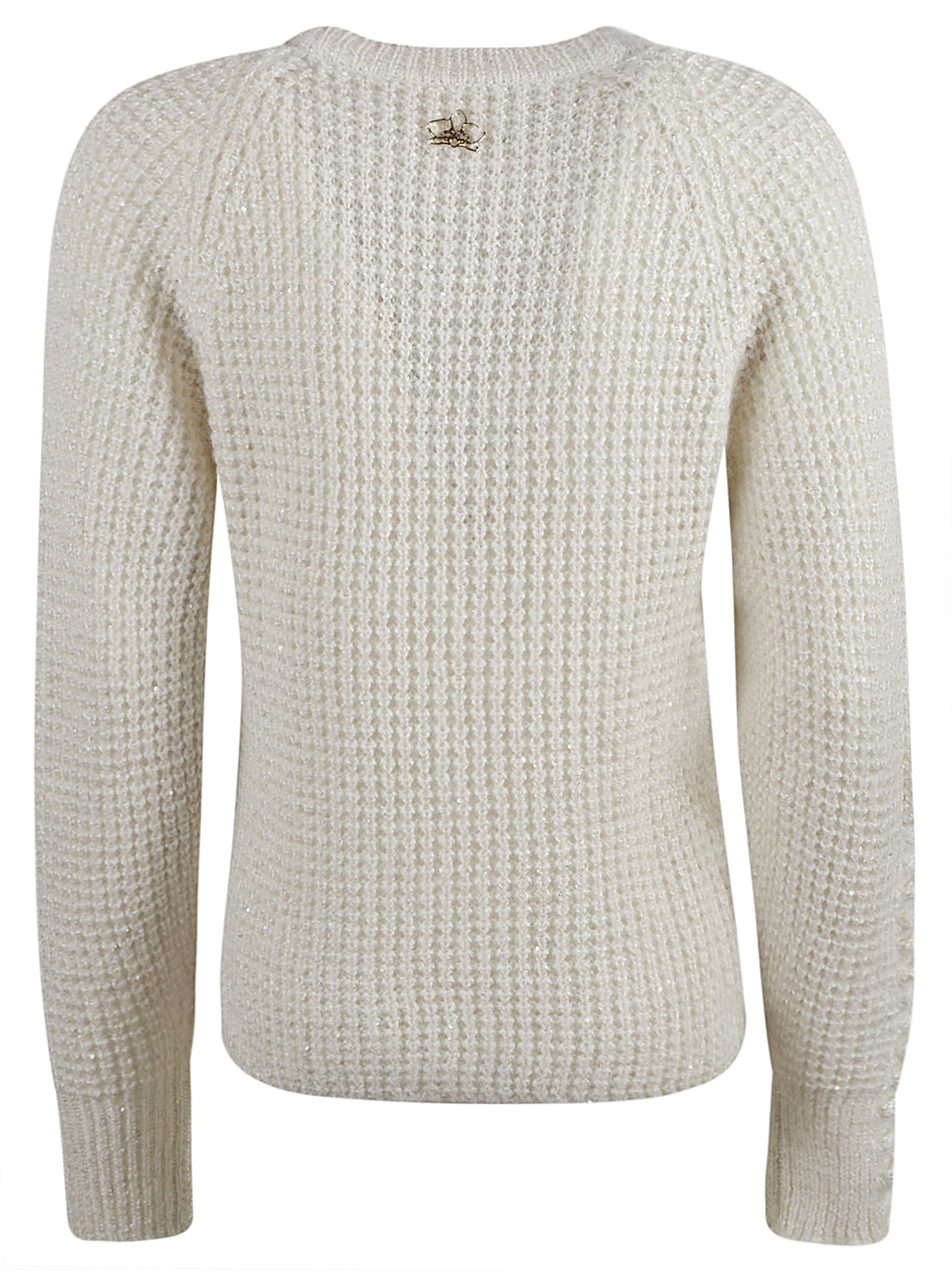 Shop Genny Rib Knit Sweater In Cream