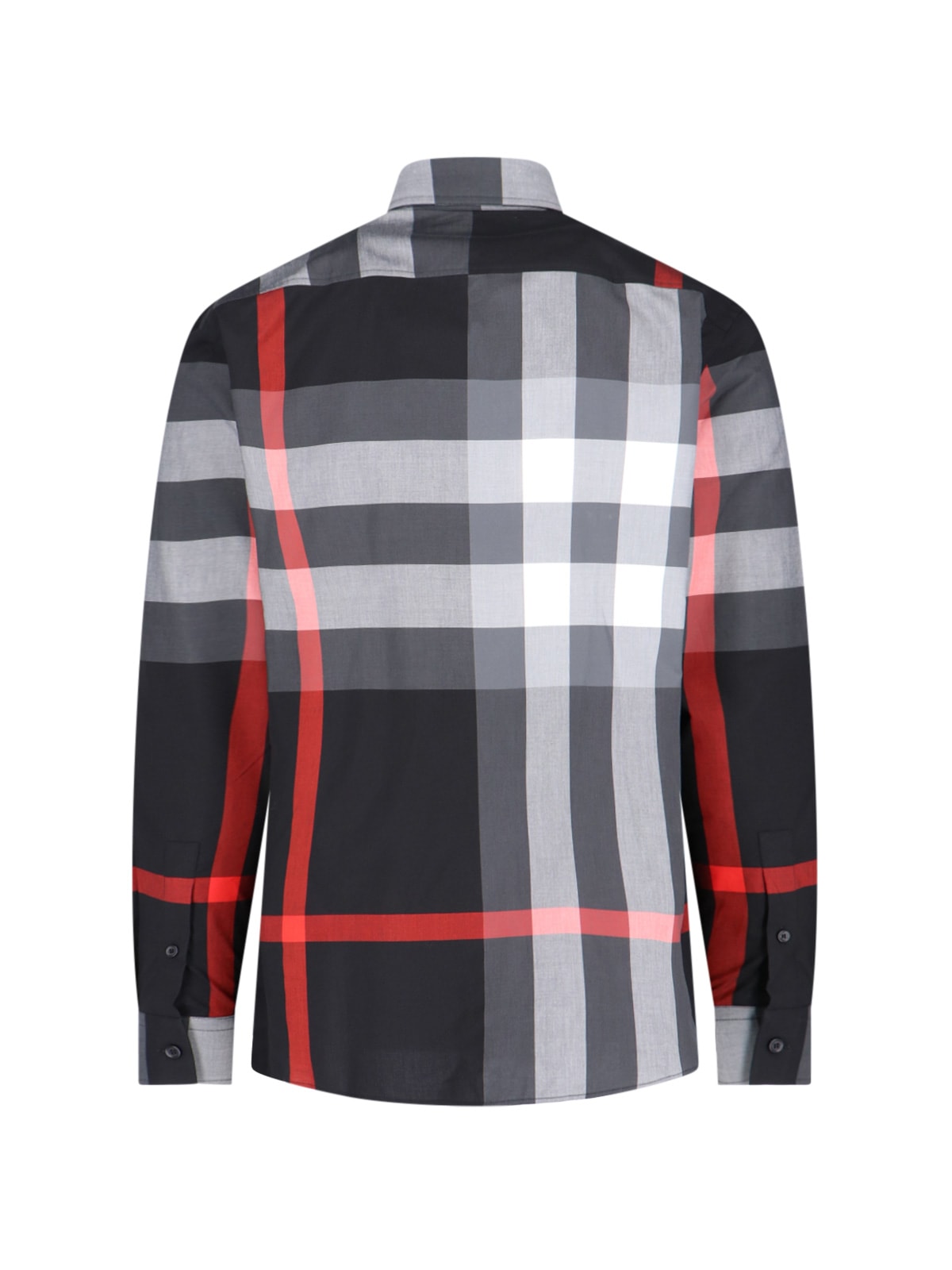 Burberry Somerton Shirt In Black White And Red