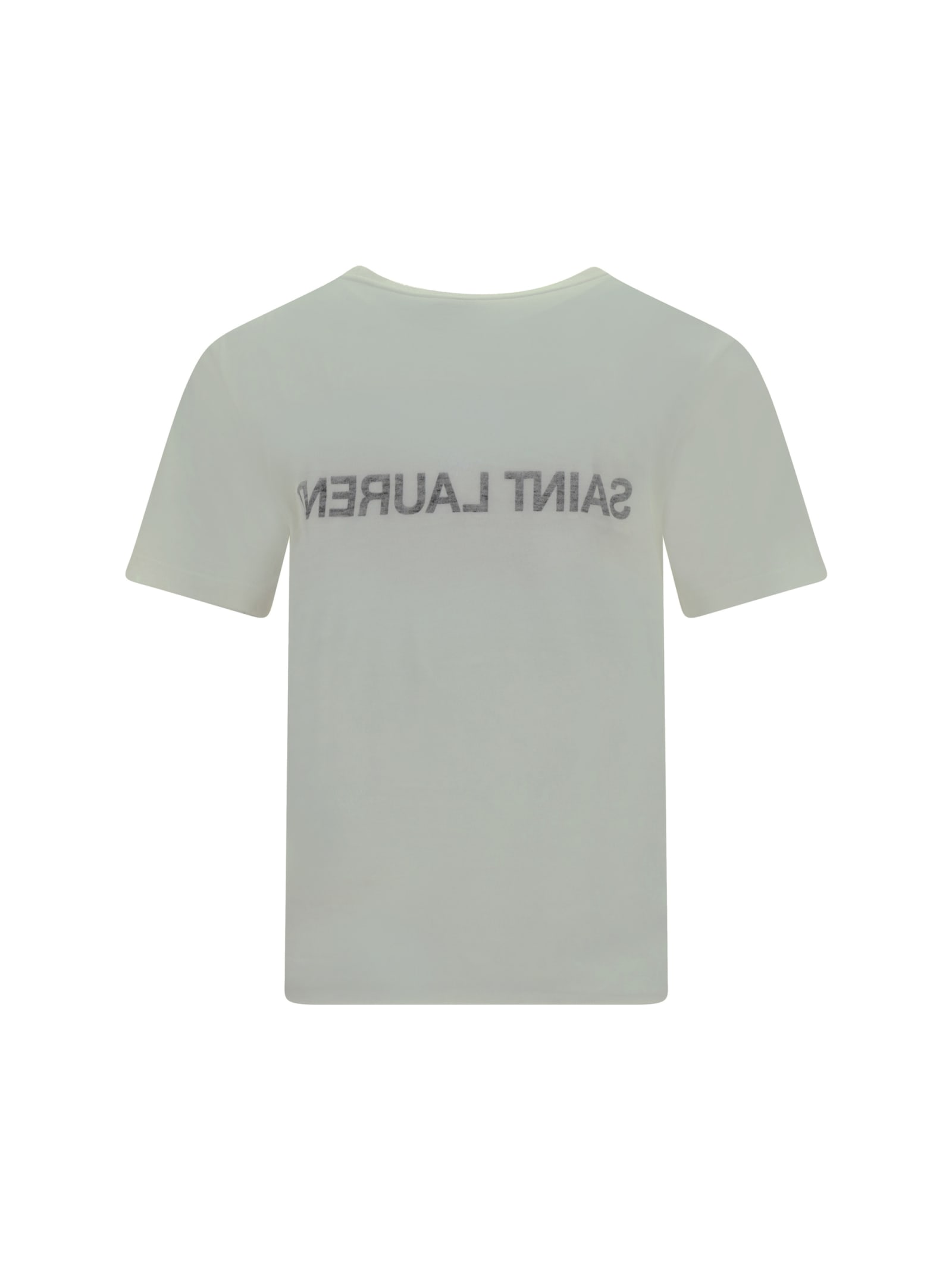 Shop Saint Laurent T-shirt In Naturel/noir