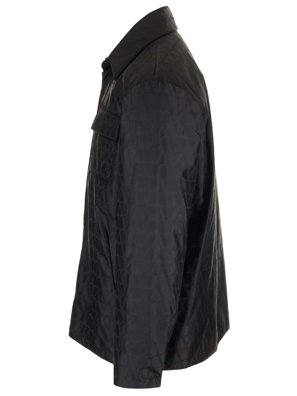 Shop Valentino Padded Shirt-style Jacket In Black