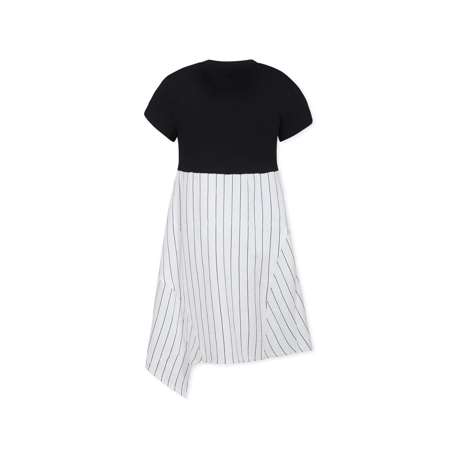 Dkny Short-sleeved Striped Dress In Multicolor