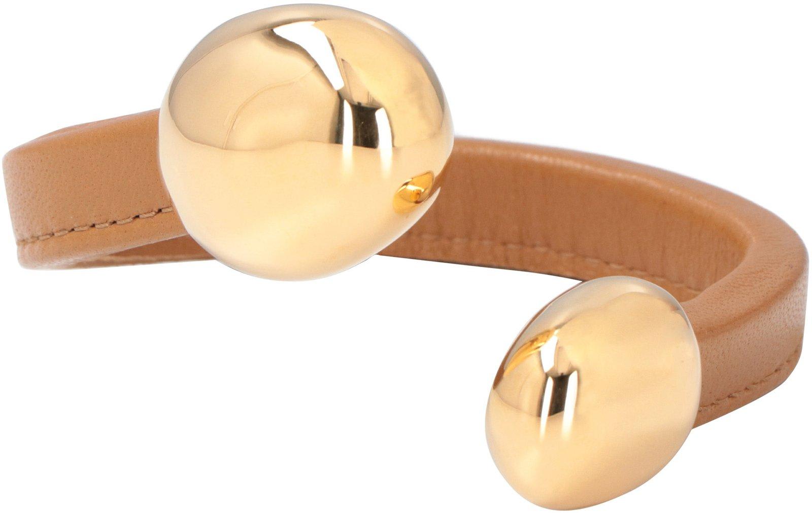 Shop Bottega Veneta Stoppers Cuff Bracelet In Camel 20