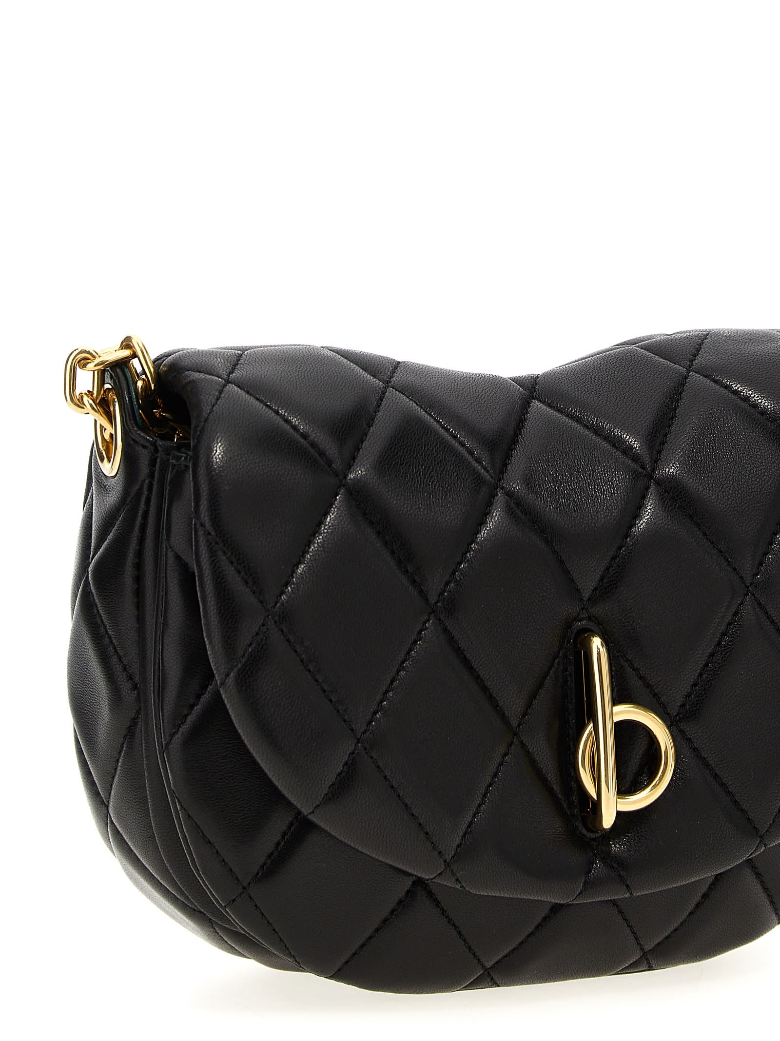 Burberry Rocking Horse Quilted Leather Crossbody Bag In Black