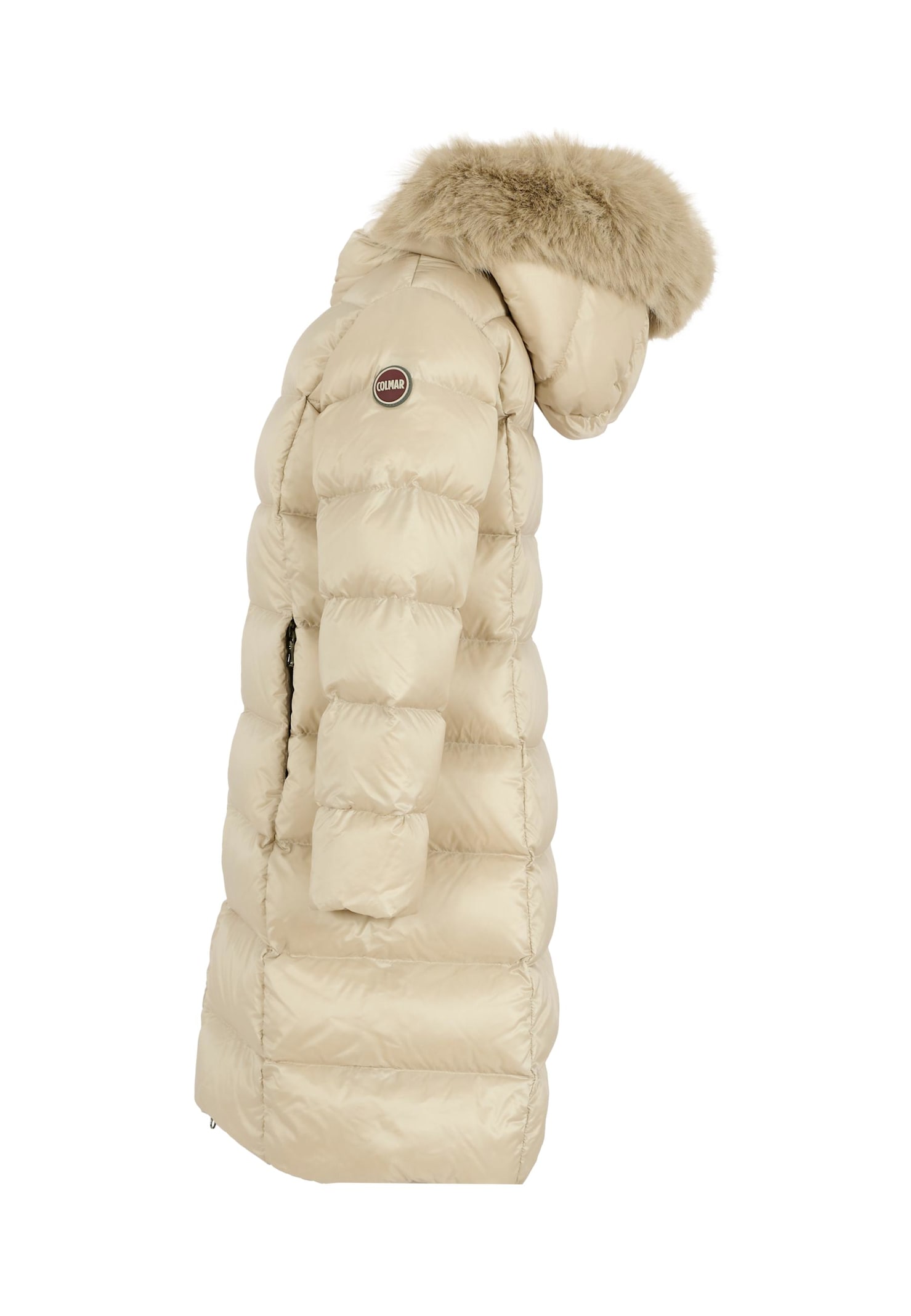 Colmar Quilted Fur-trimmed Jacket In Gold