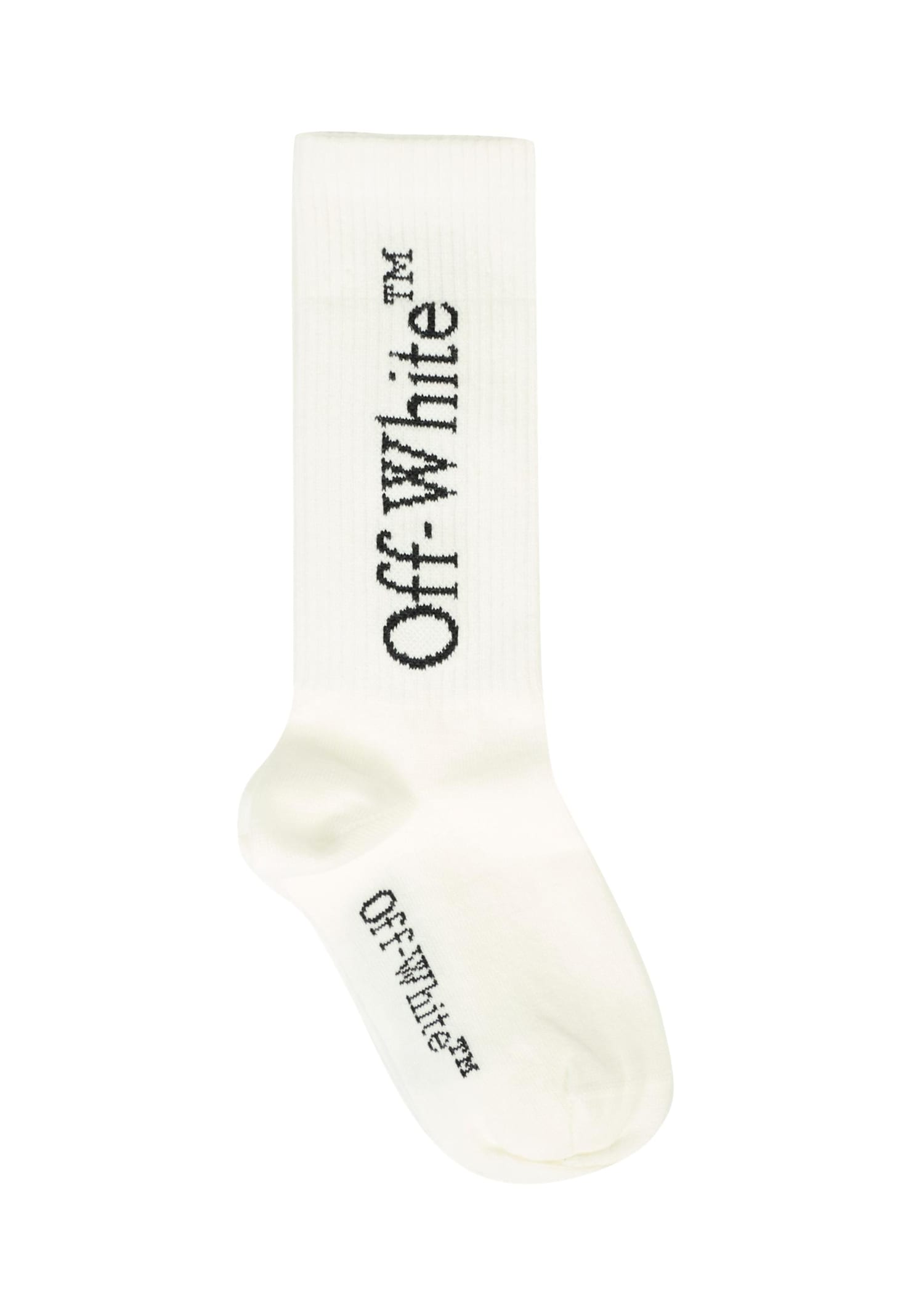 Off-white White Socks For Kids With Logo In White
