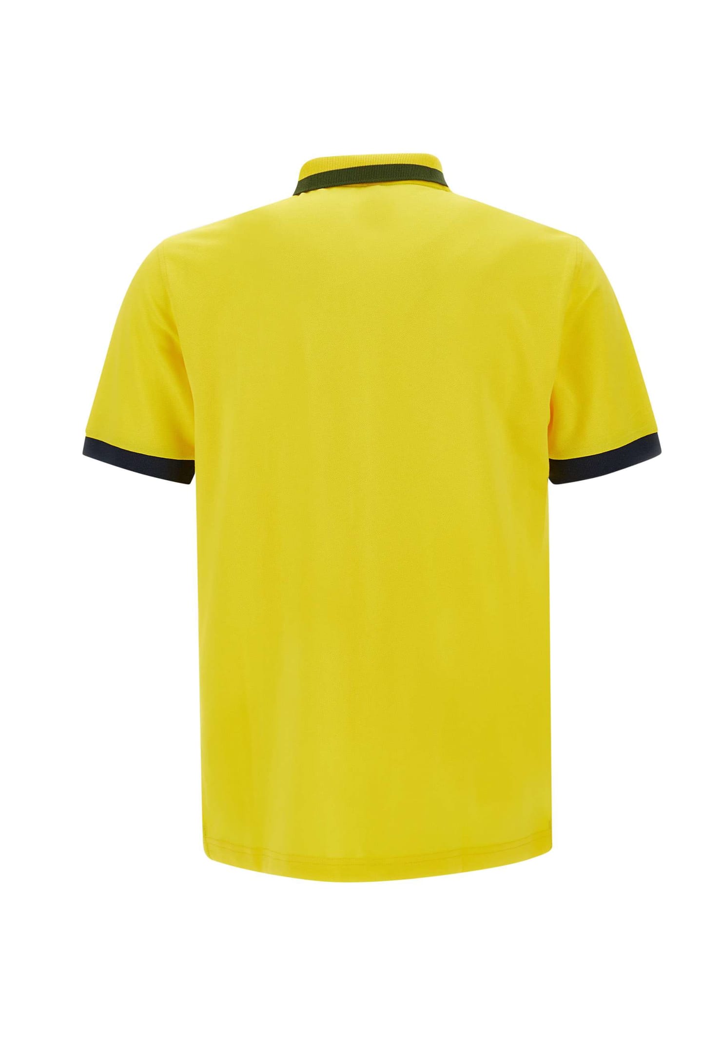 Shop Sun 68 Big Stripe Cotton Polo Shirt In Yellow