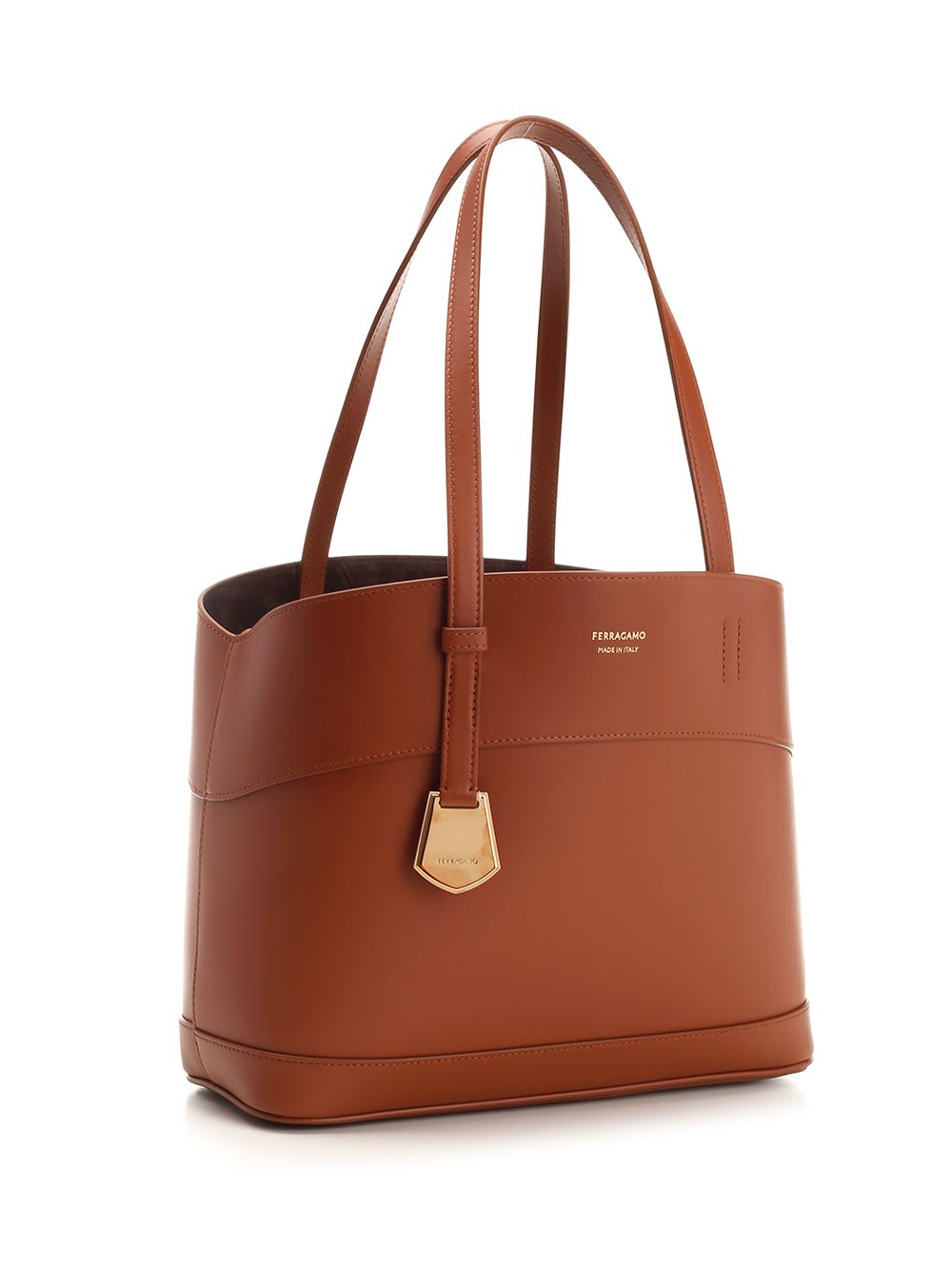 Shop Ferragamo Charming Tote Bag In Brown