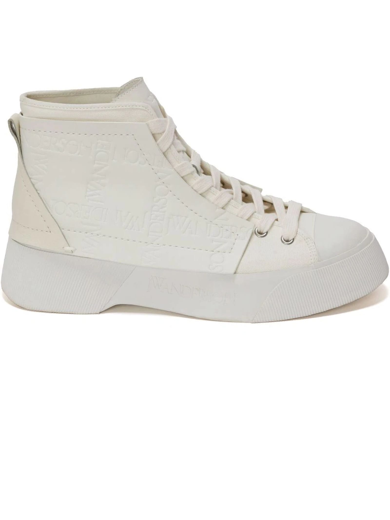 J.W. Anderson White Cotton And Leather Sneakers