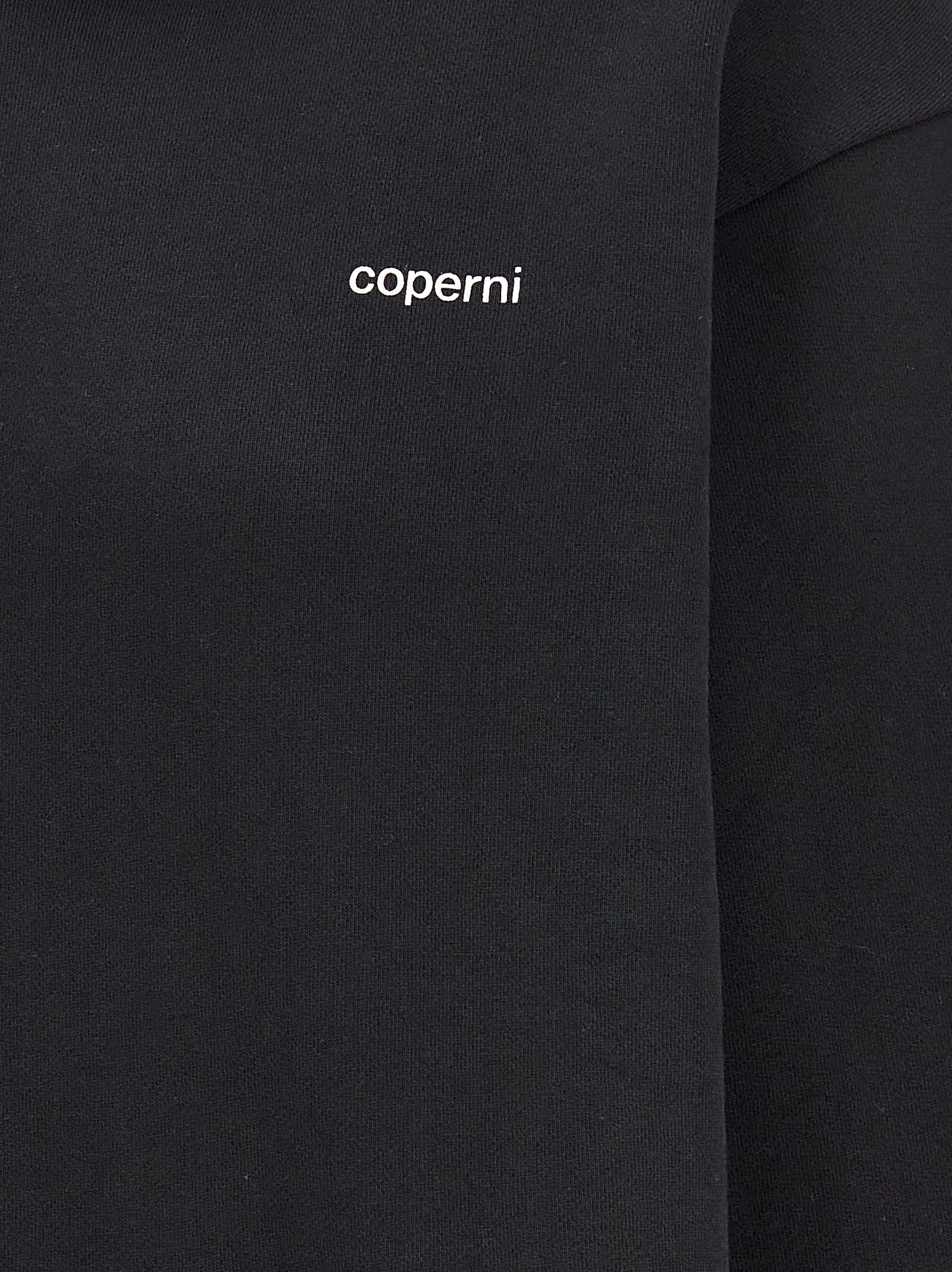 Shop Coperni Logo Print Hoodie In Black Blu