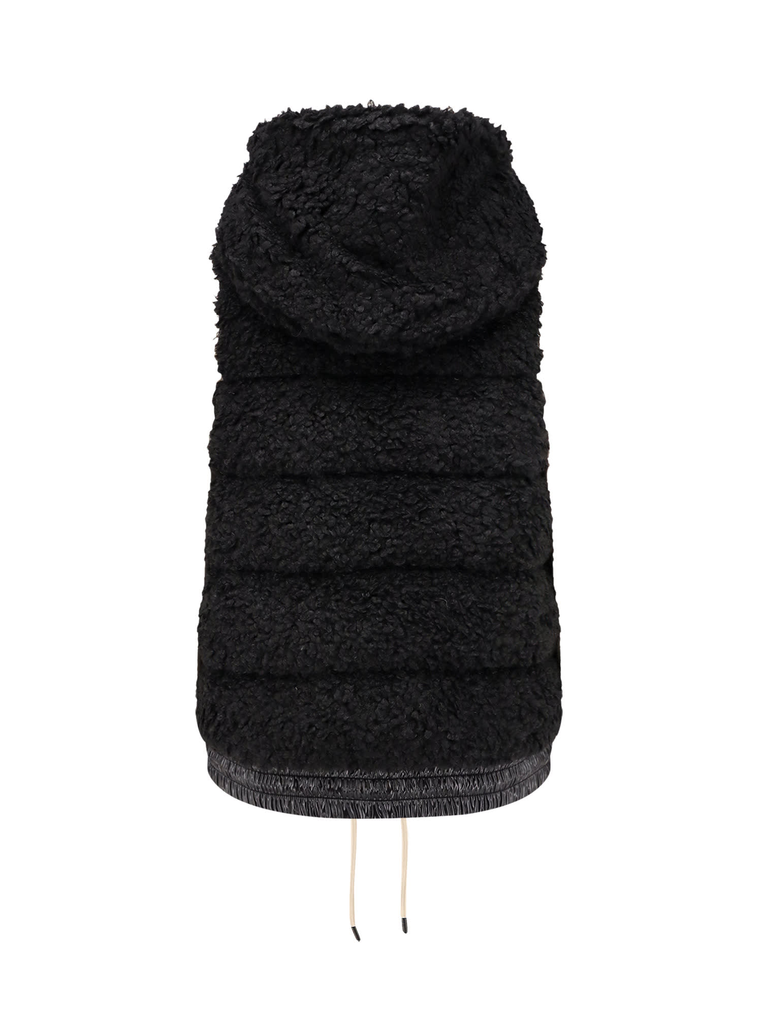 Moncler Padded Gilet With A Wool-effect Texture In Black