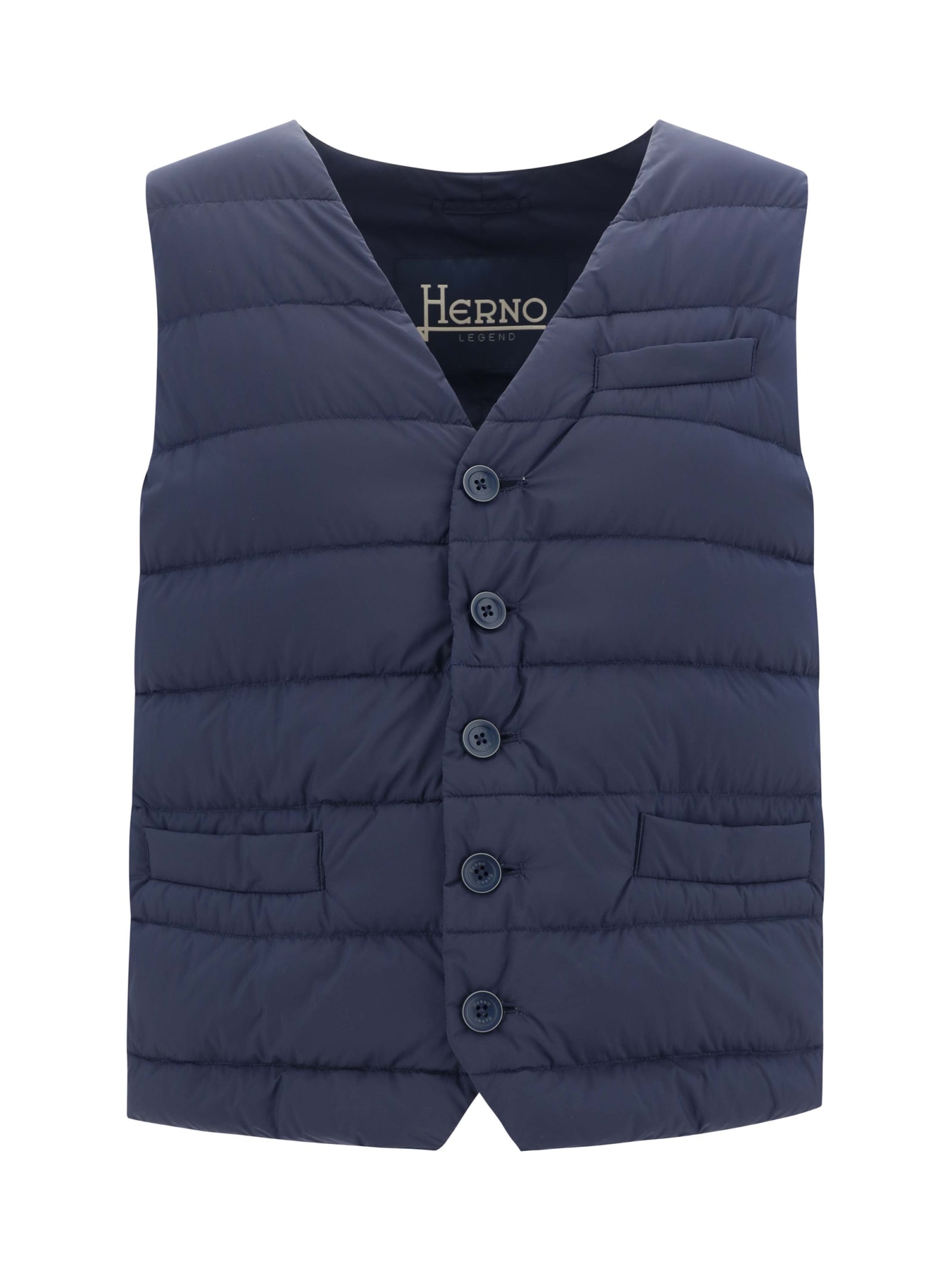 Shop Herno Vest In New Blu