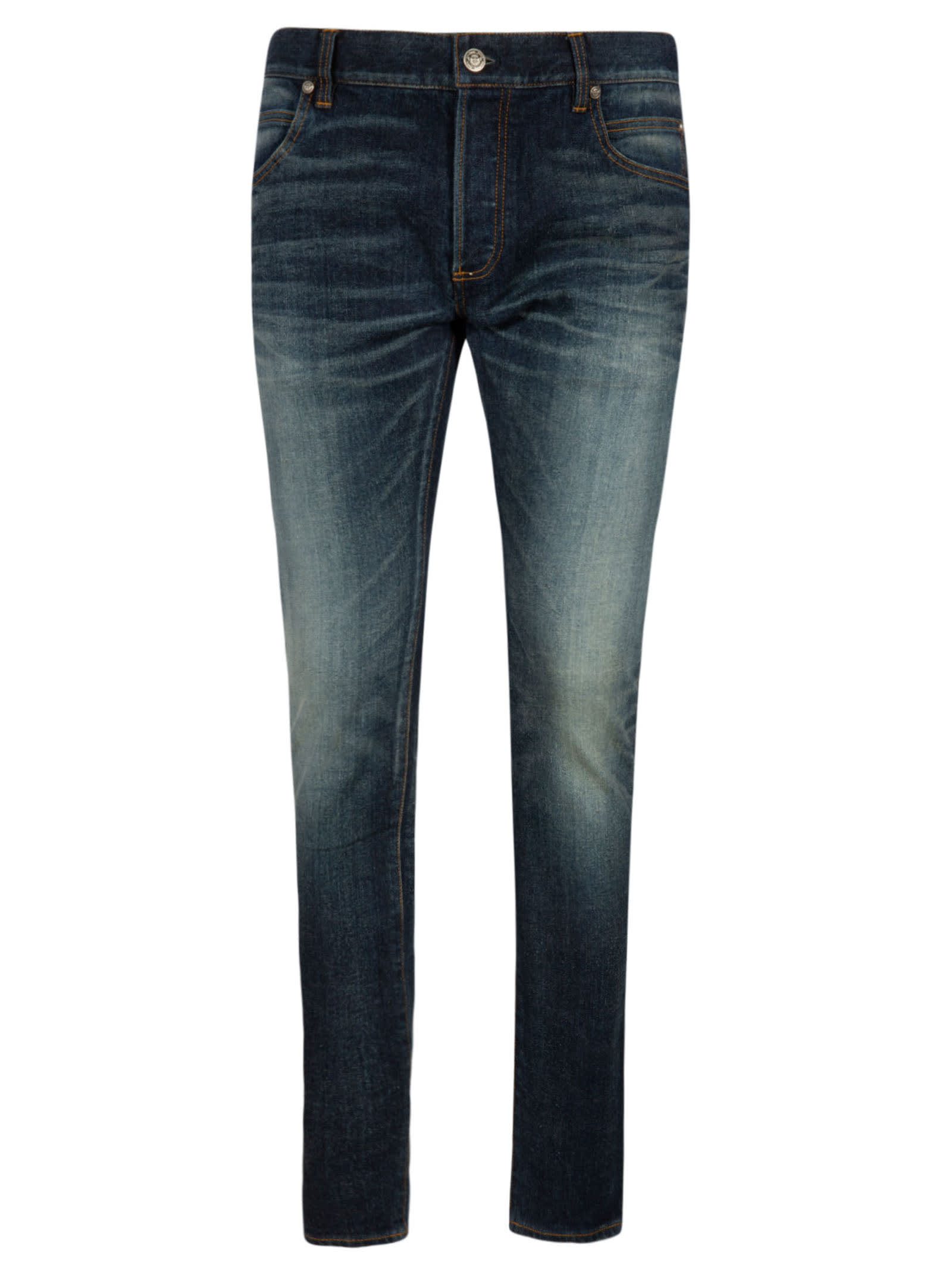 Balmain Faded Detail Skinny Fit Jeans