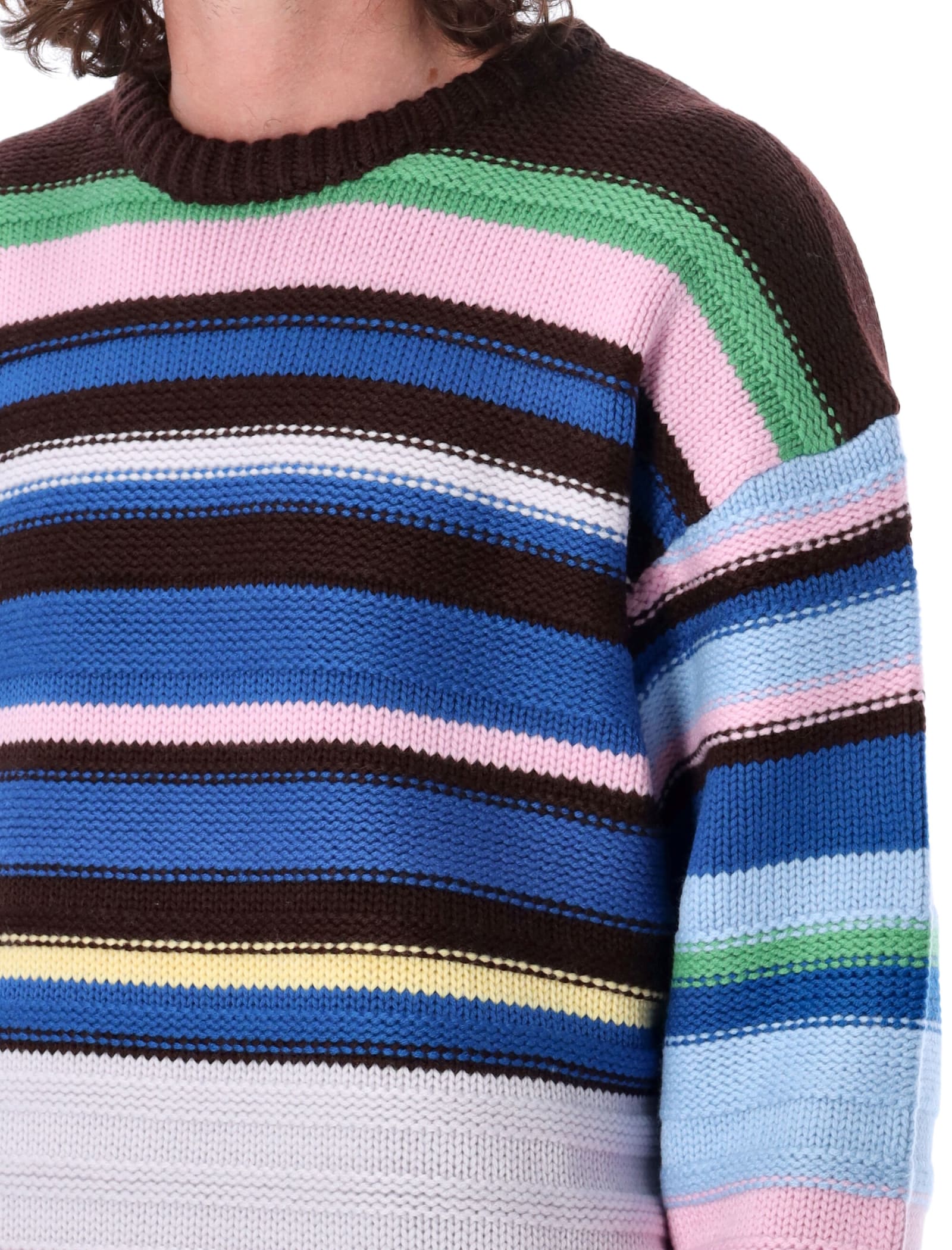 Shop Jw Anderson Striped Knit In Blue Multi