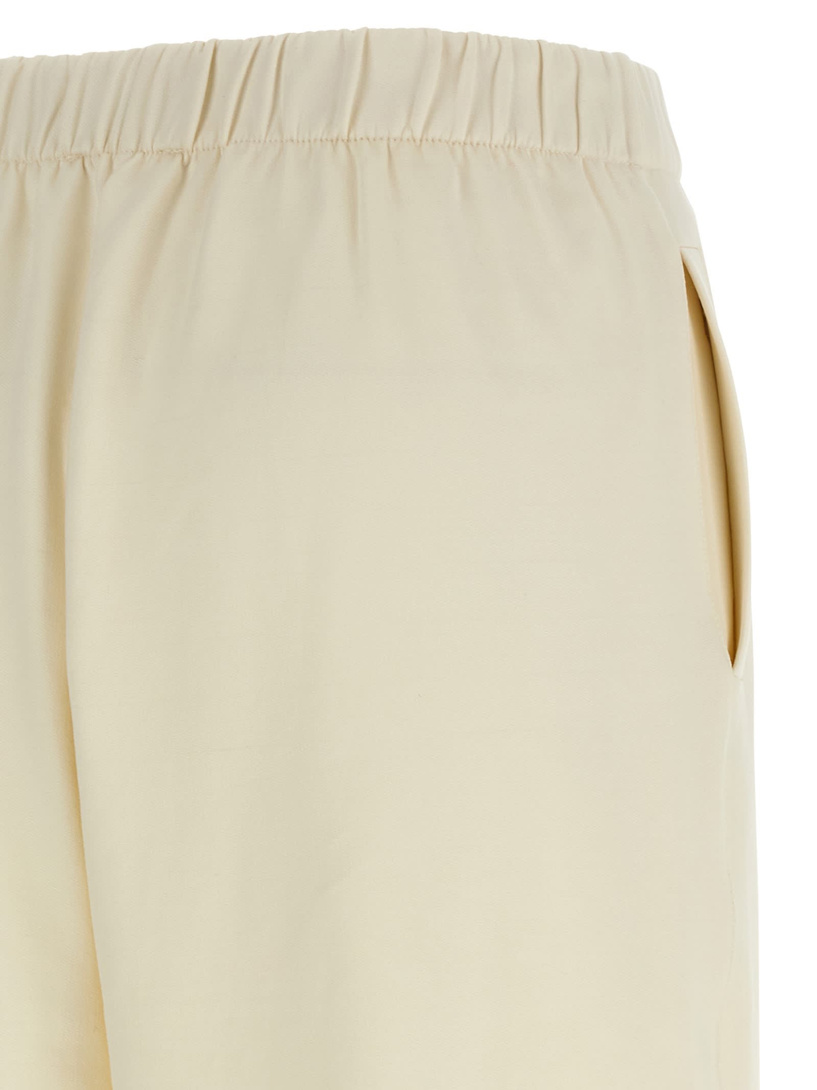 Max Mara Elastic Waist Casual Pants In Yellow