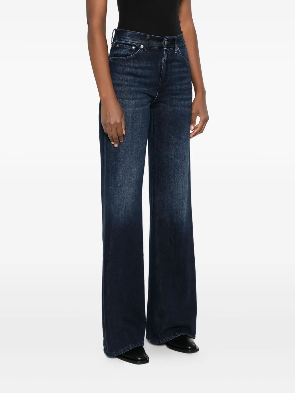 Dondup Straight-leg Jeans With Mid-rise Waist In Blue