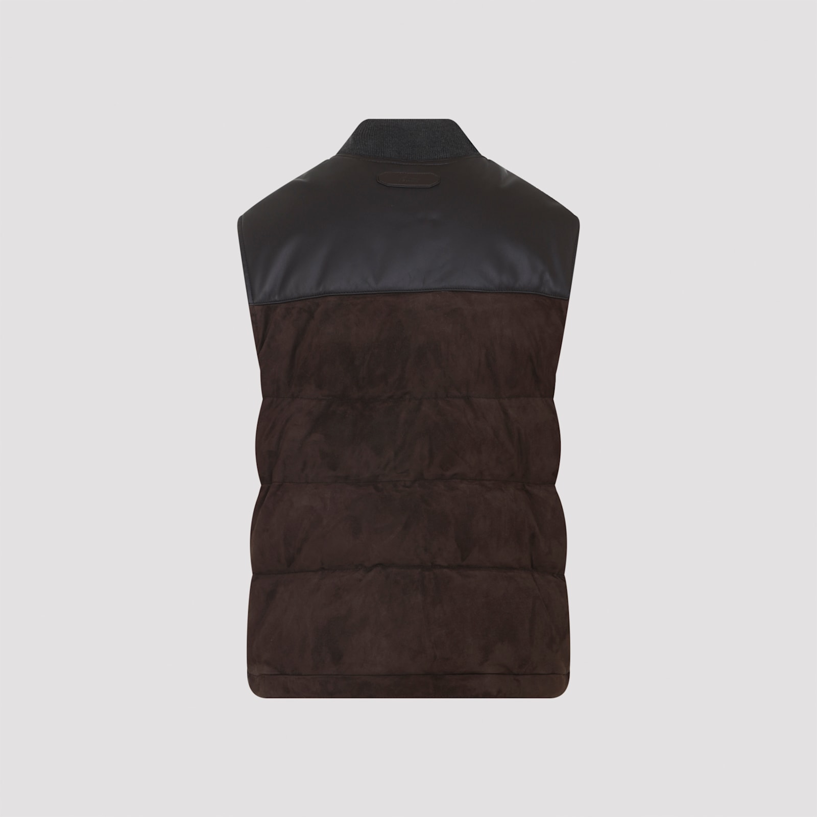 Brioni Sleeveless Puffer Vest Contrast Panels In Black