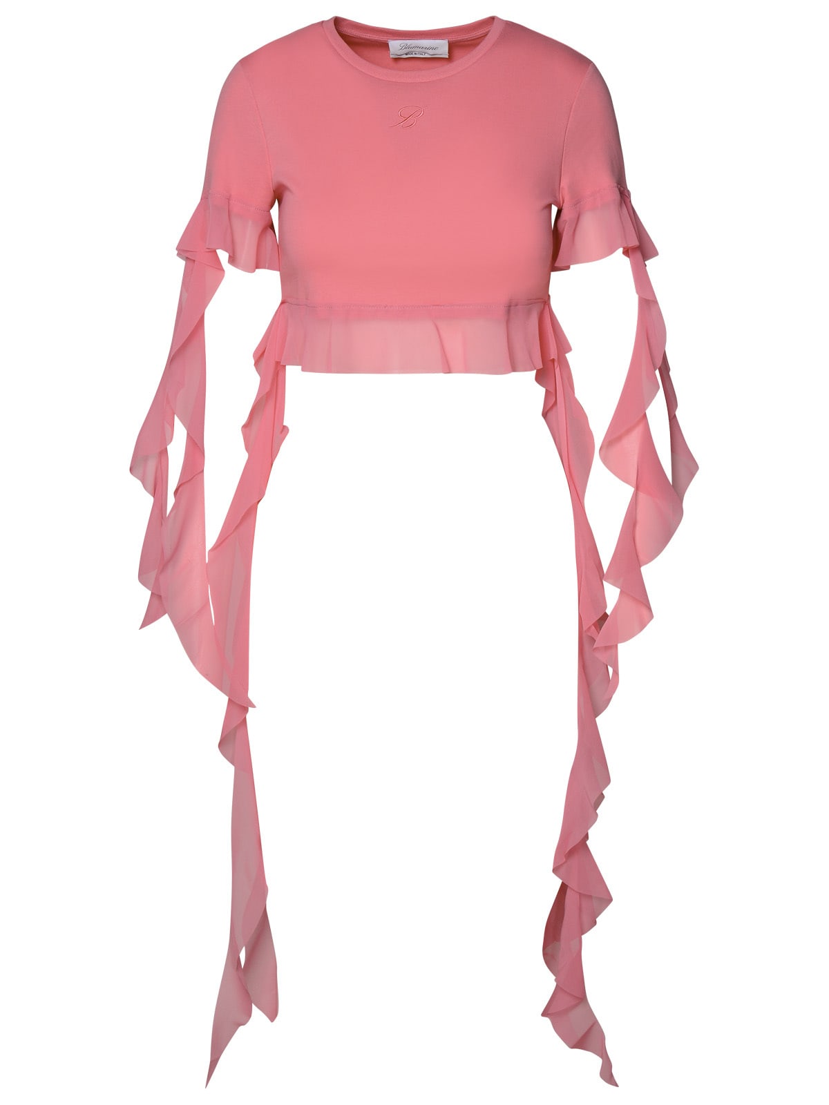 Shop Blumarine Fuscia Cotton Sweater In Rosa