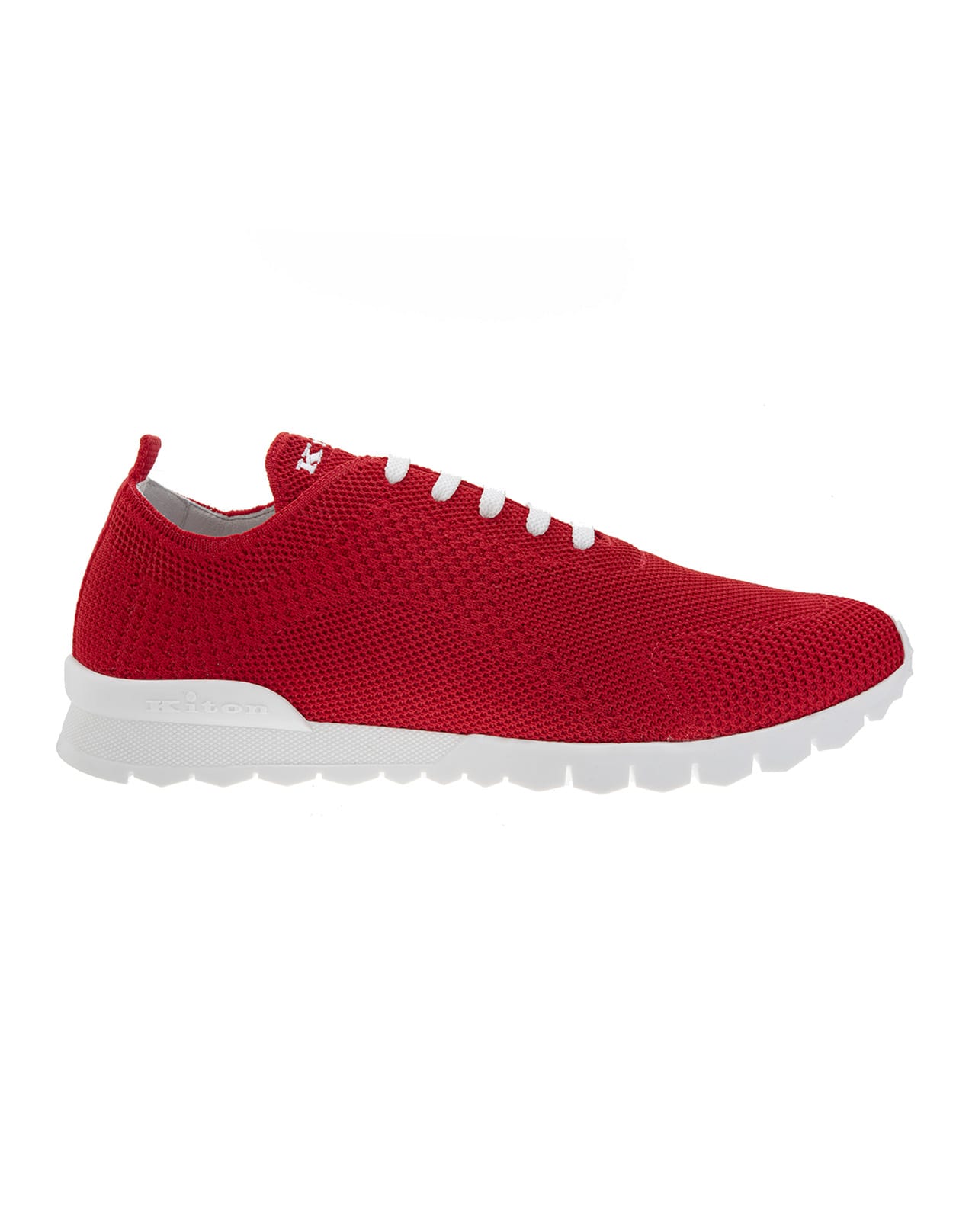 KITON RED STRETCH KNIT MAN SNEAKERS,11811696