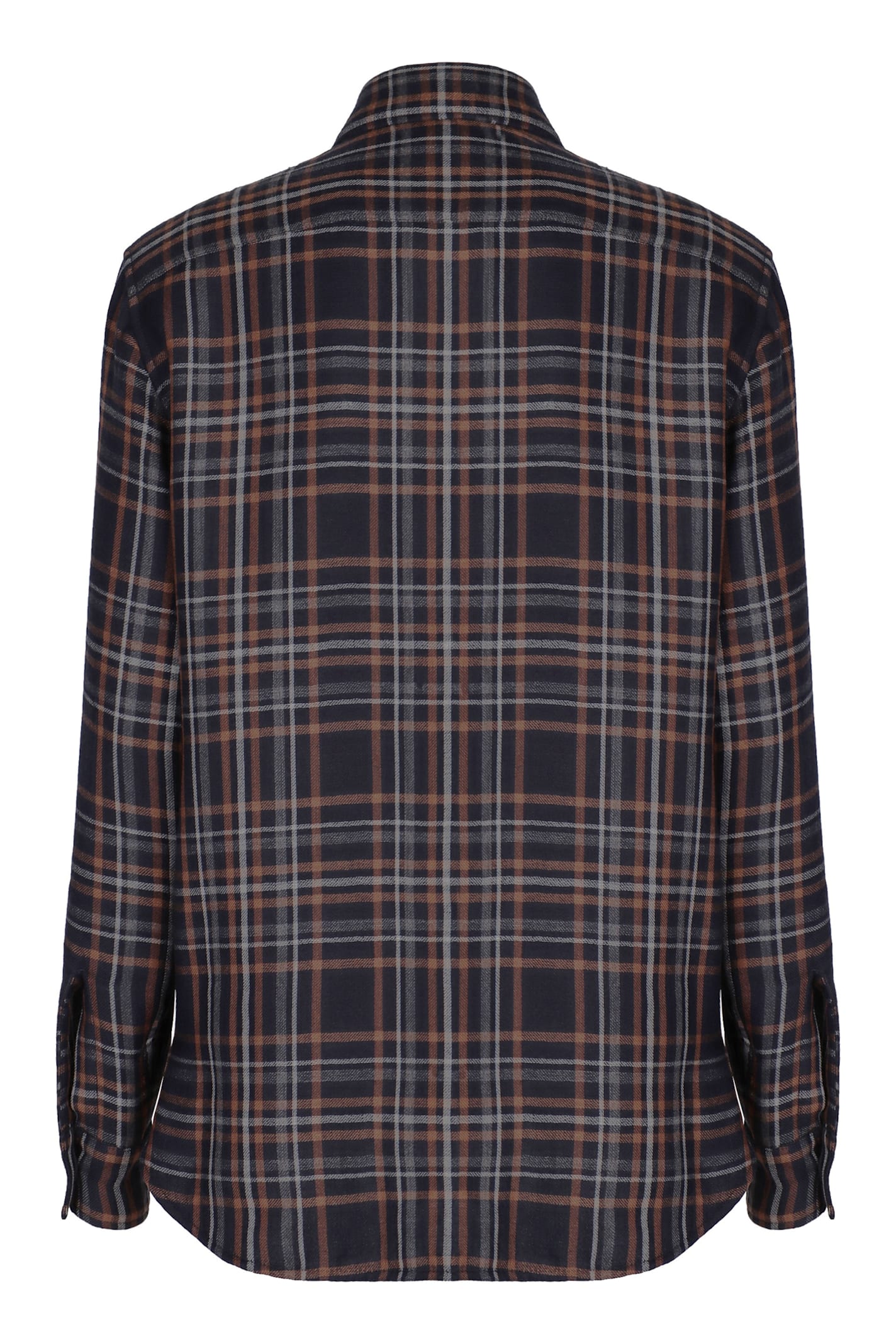Saint Laurent Check Pattern Shirt In Blue