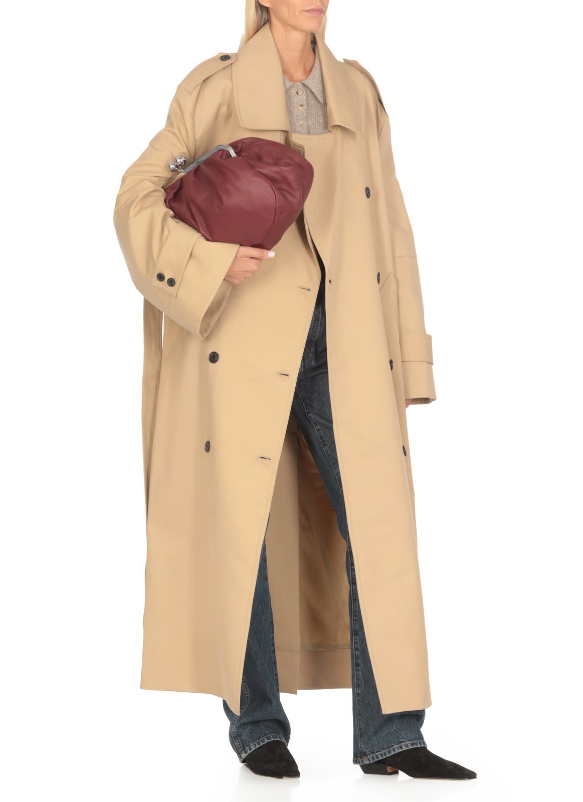 Shop Khaite Mazlow Trench Coat In Beige