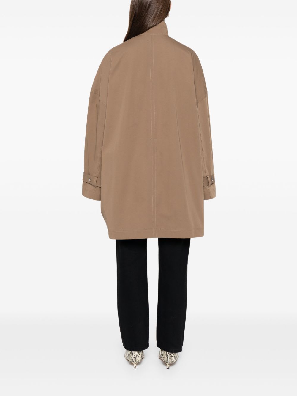 Totême Oversize Organic Cotton Trench Coat In Neutral