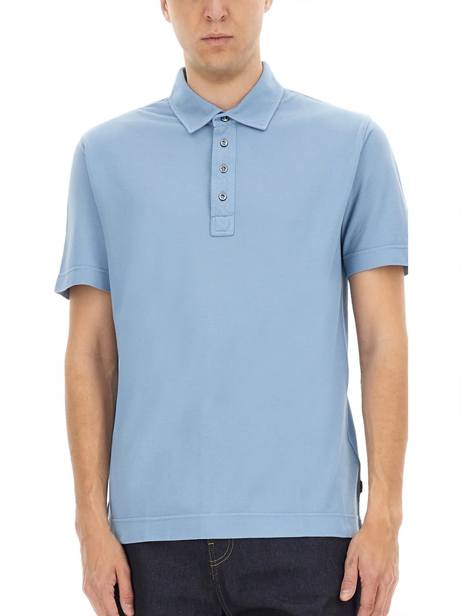 Hugo Boss Boss Camel Breathable Cotton Polo With Buttoned Placket