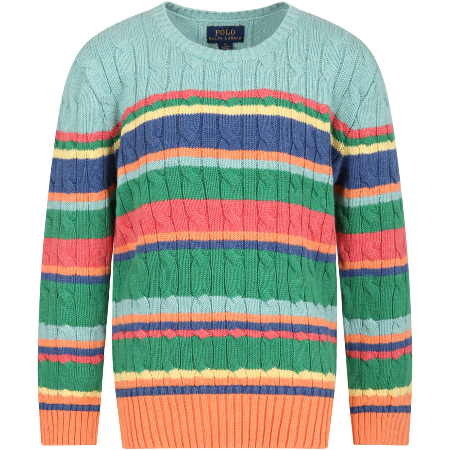 Ralph Lauren Multicolor Sweater For Kids With Pony Logo