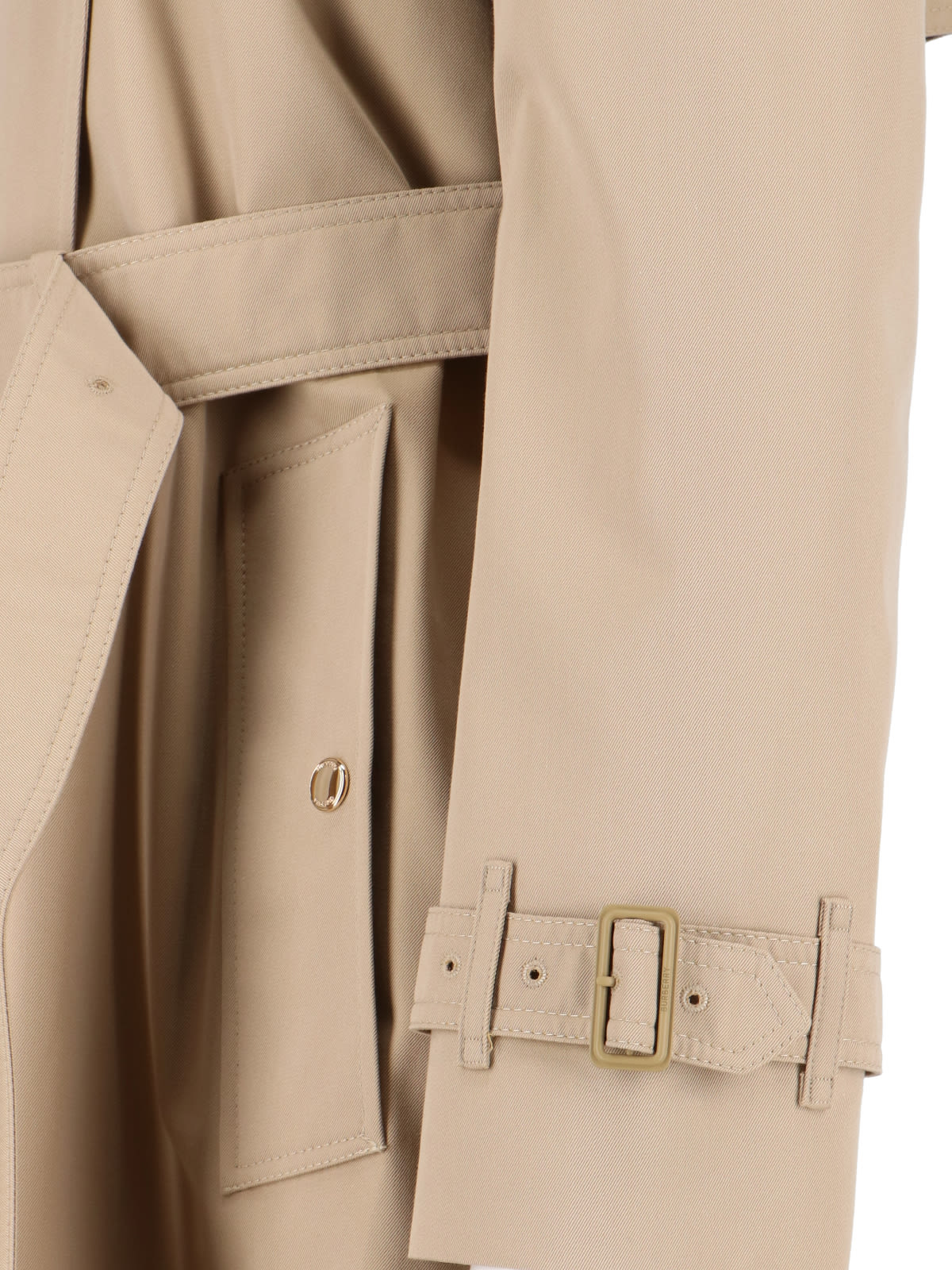 Burberry Stylish Jacket With Belted Waist And Epaulettes In Brown