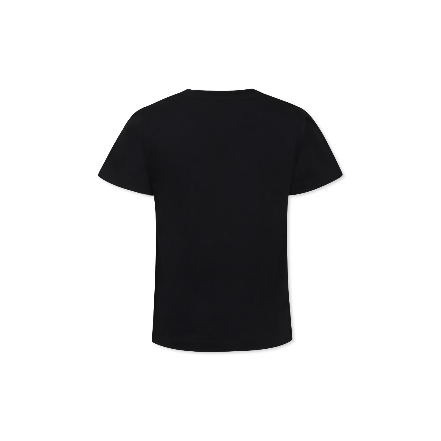Shop Balmain Black T-shirt For Girl With A Silver Rhinestone Logo