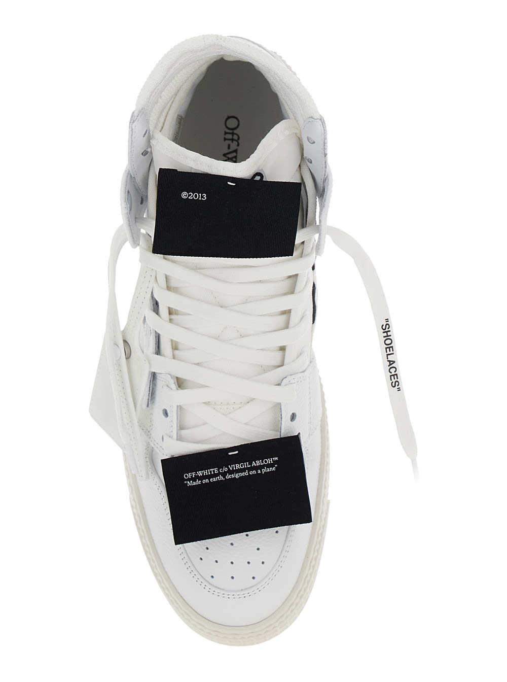 Shop Off-white 3.0 Off Court White High Top Sneakers With Iconic Zip Tie In Leather And Canvas Man