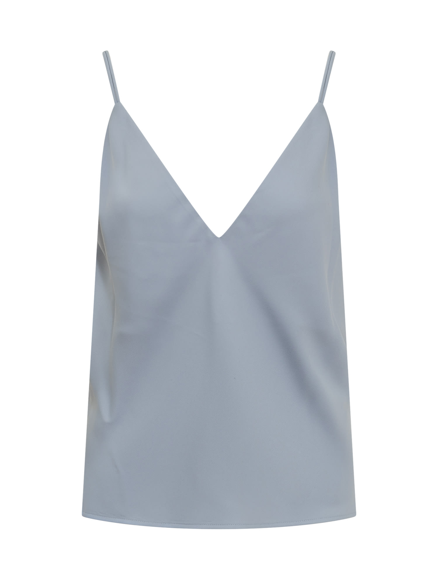 Shop Calvin Klein V-neck Top In Blue Chine