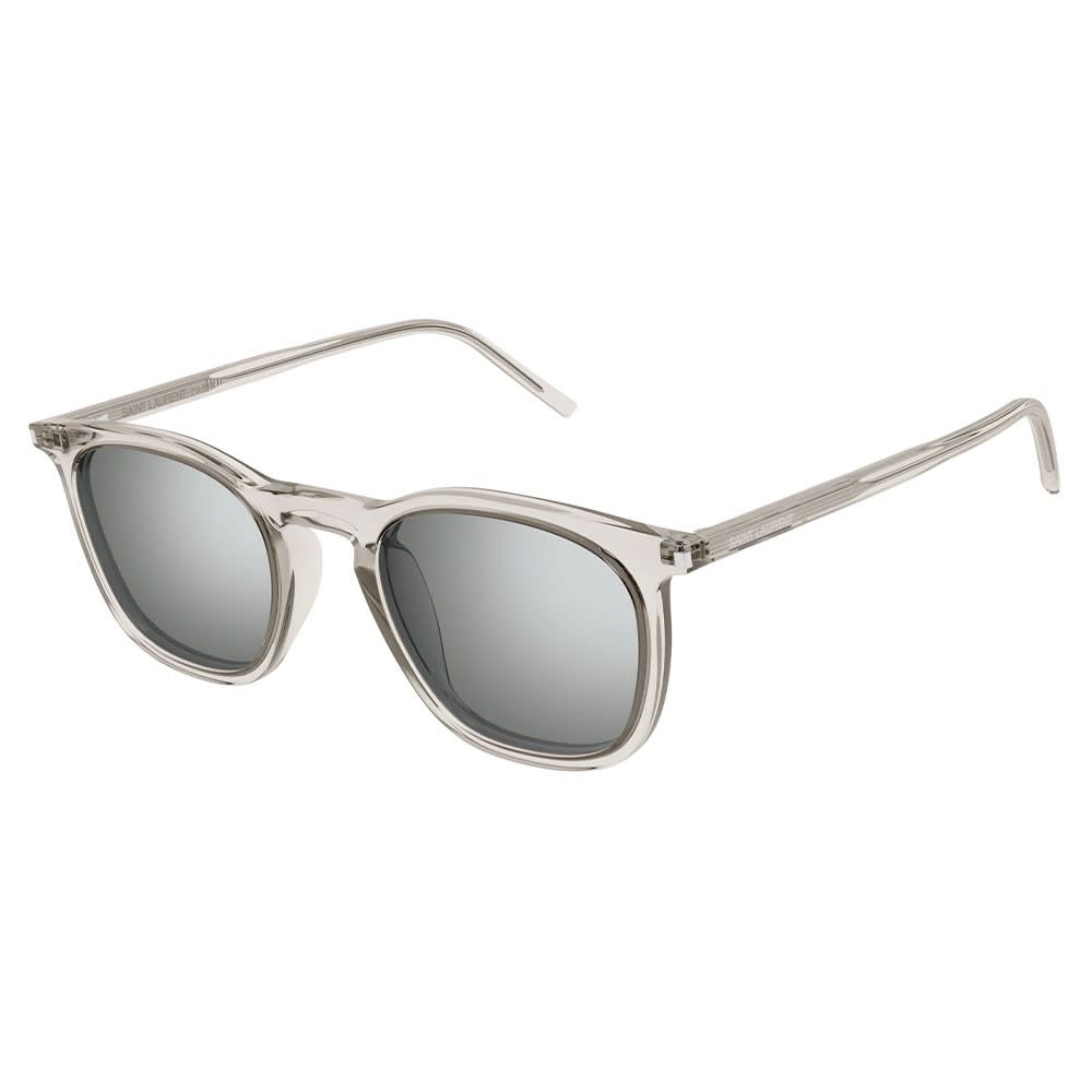 Shop Saint Laurent Sunglasses In Beige/grigio
