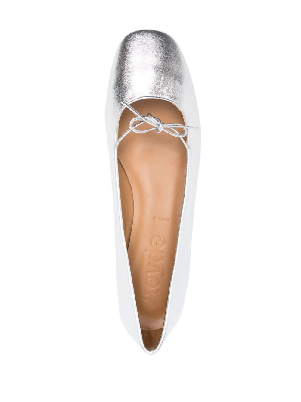 Shop Aeyde Darya Laminated Nappa Leather Silver Shoes