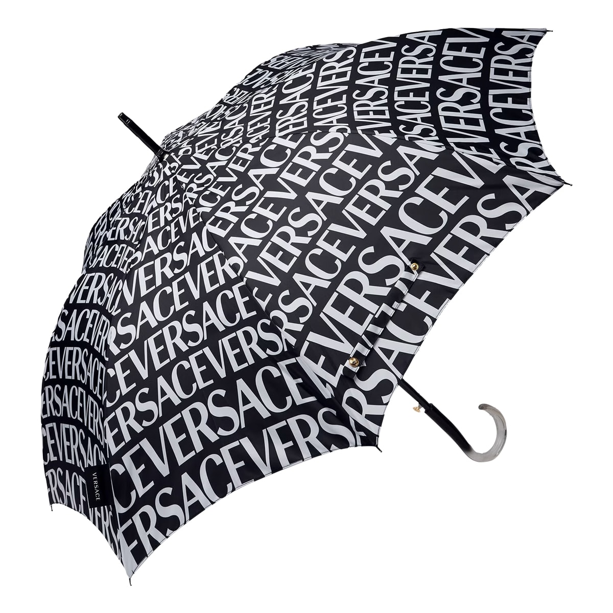 Shop Versace Allover Umbrella In Black