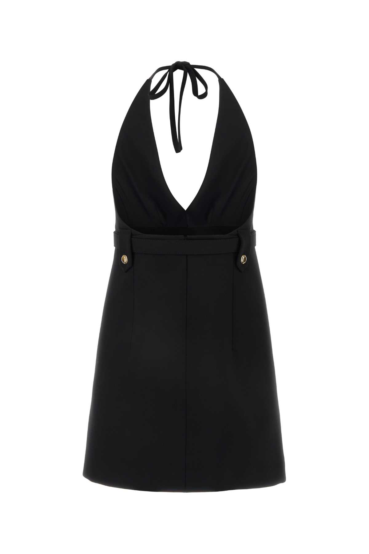 Shop Miu Miu Black Stretch Wool Dress In Nero