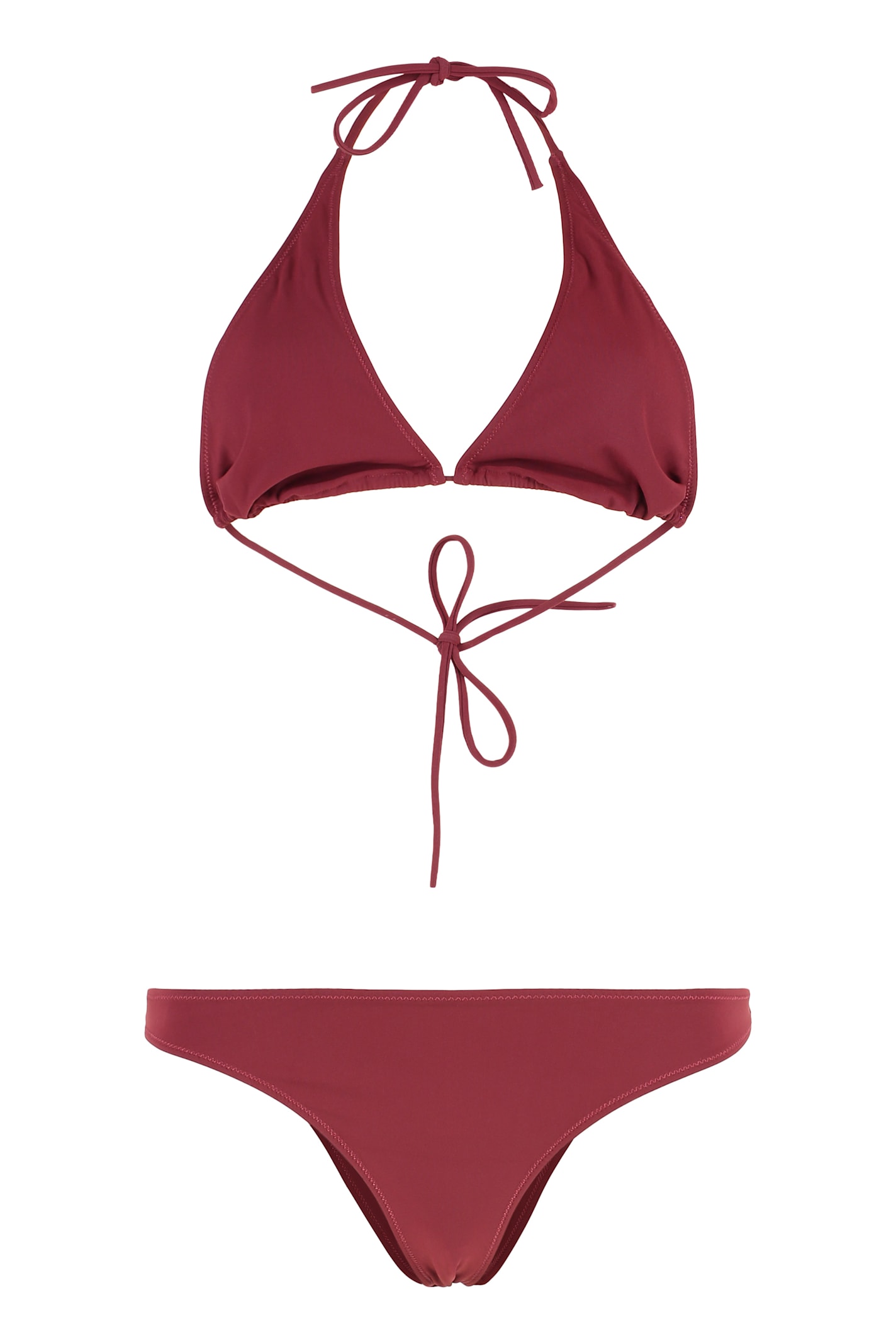 Lido Cinquantacinque Triangle Bra Bikini In Burgundy