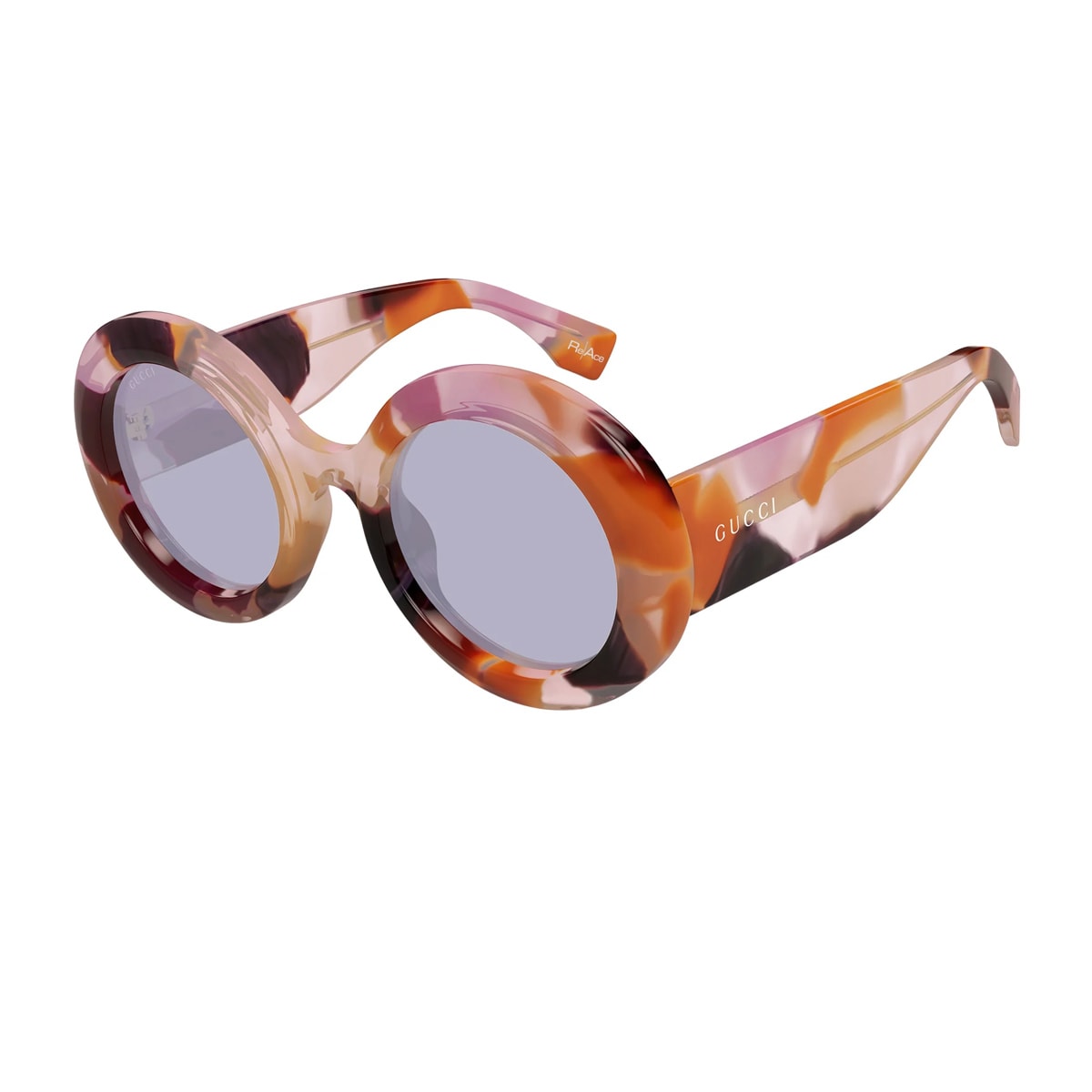 Shop Gucci Gg1748s Linea Re-ace Lettering 003 Violet Violet Sunglasses In Multicolore