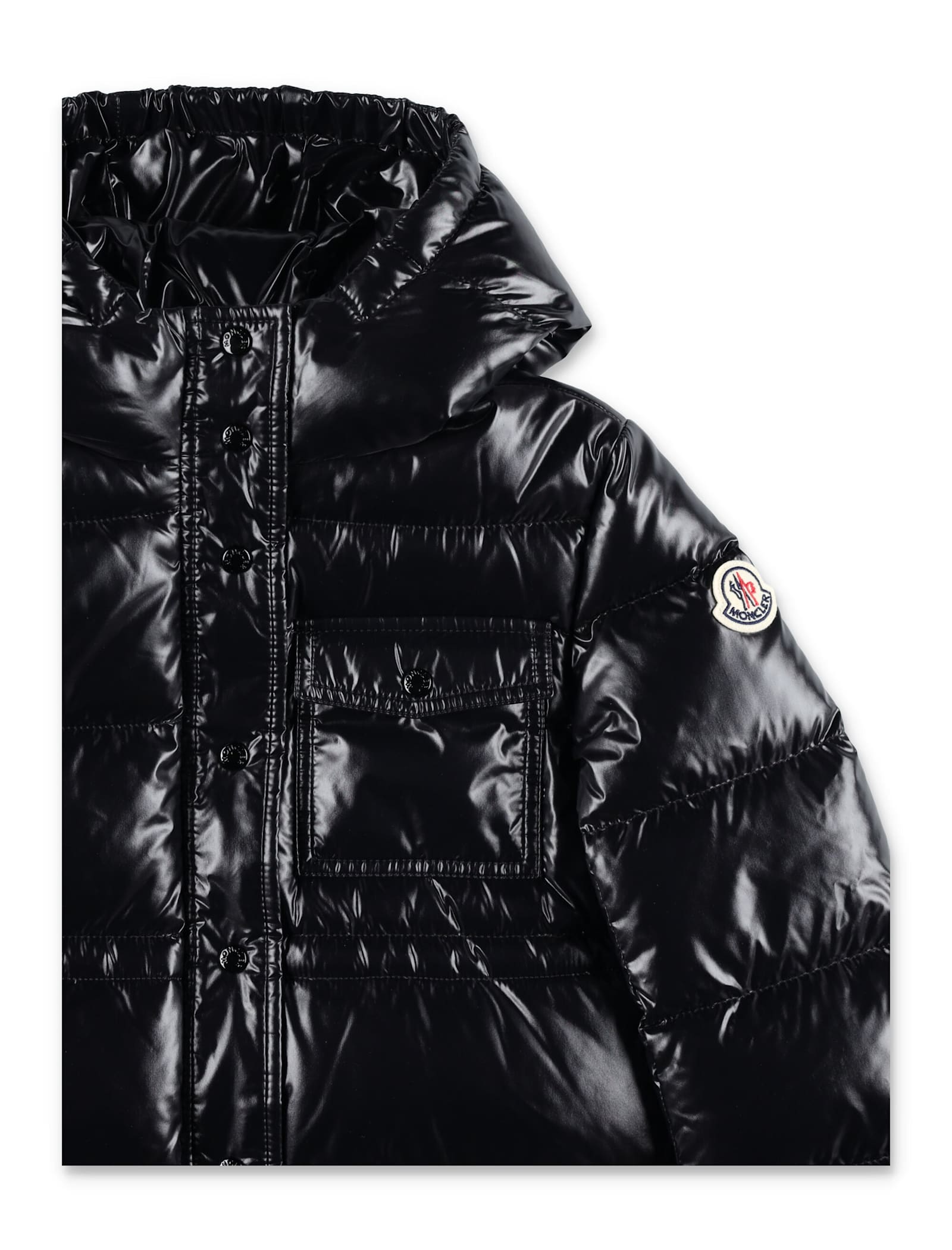 Moncler Kid - Dacca Hooded Down Jacket In Black
