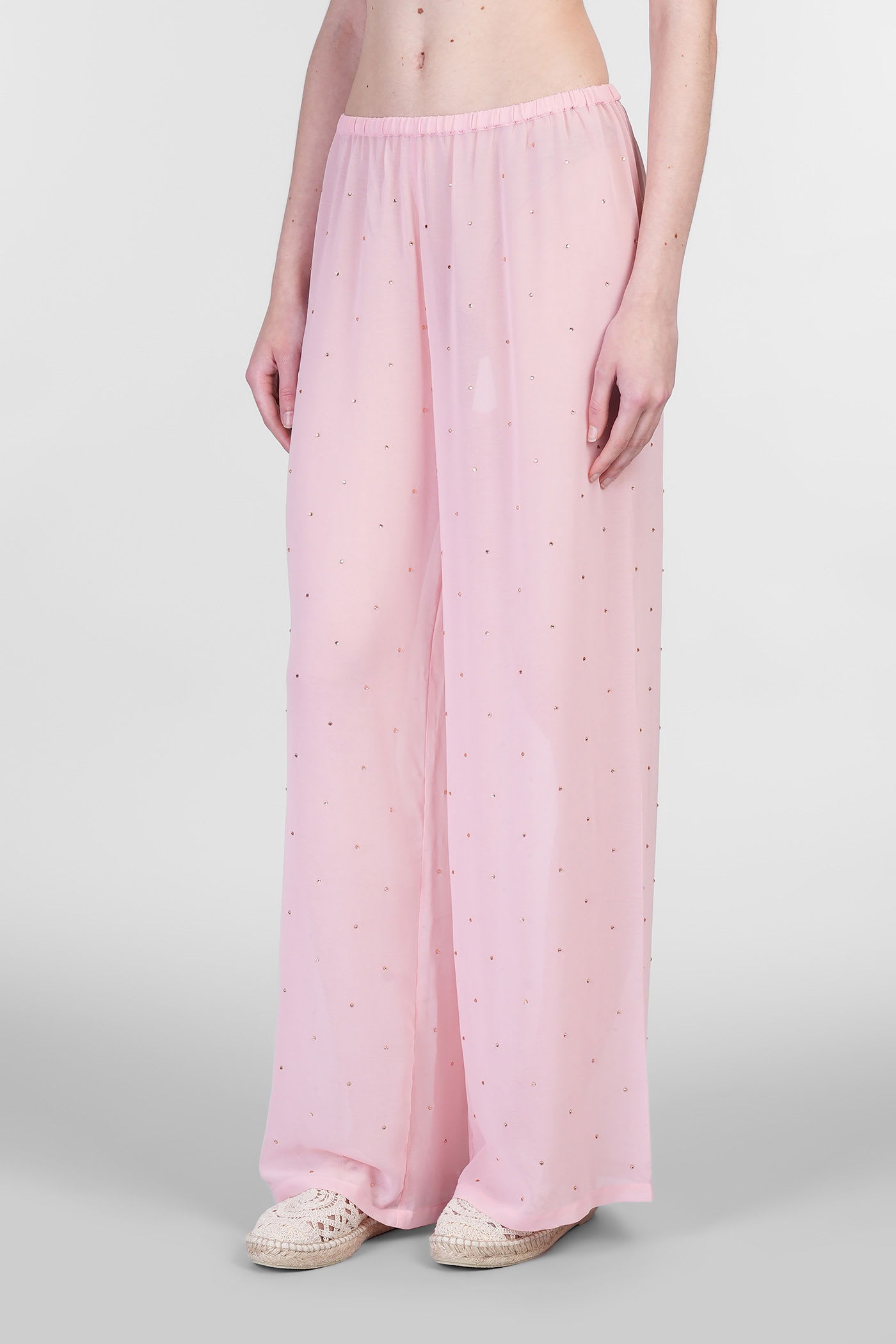 Mc2 Saint Barth Amalia Pants In Rose-pink Polyester In Pink