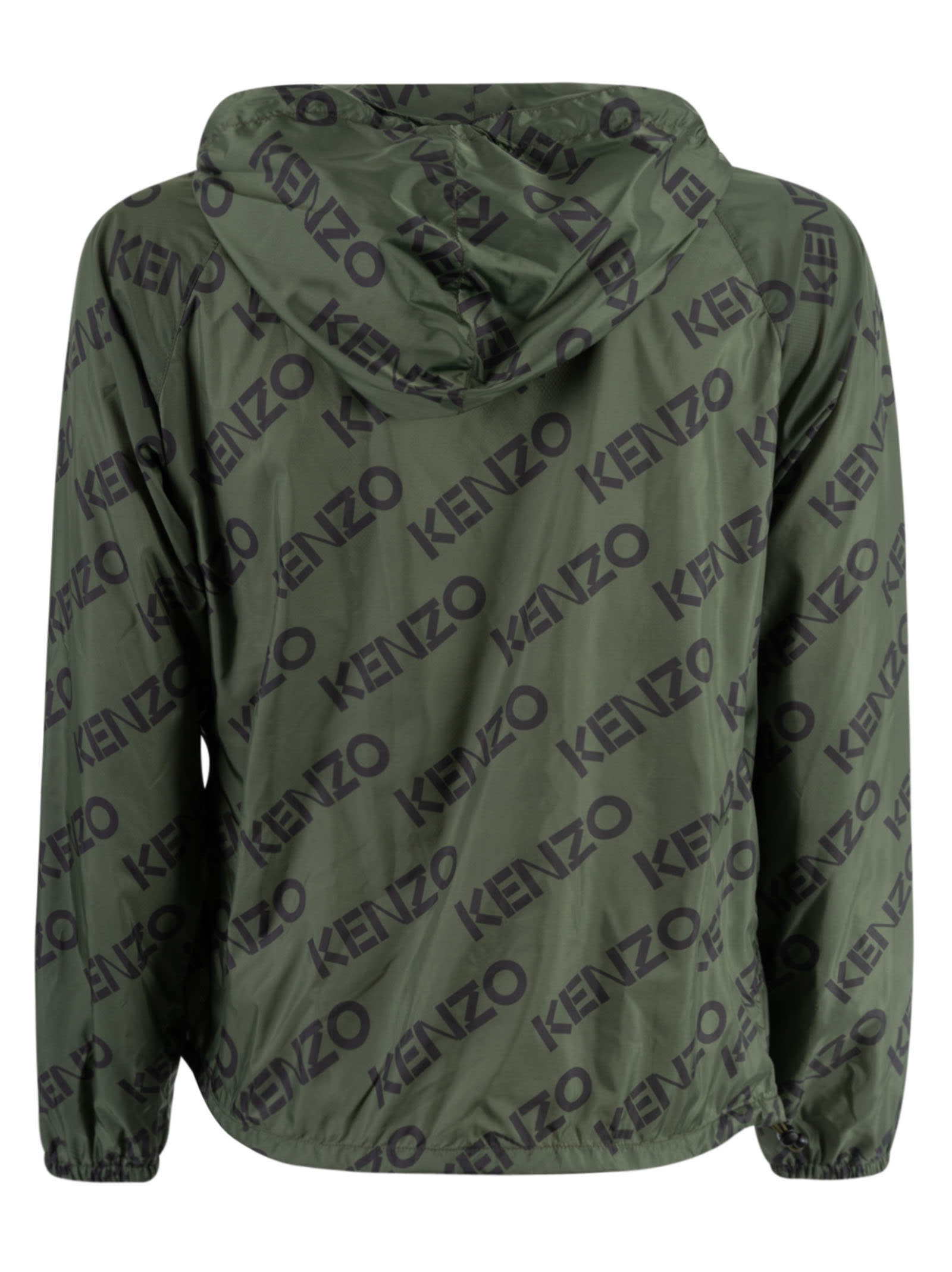 Quarter Zip Monogram Packable Windcheater Jacket, KENZO