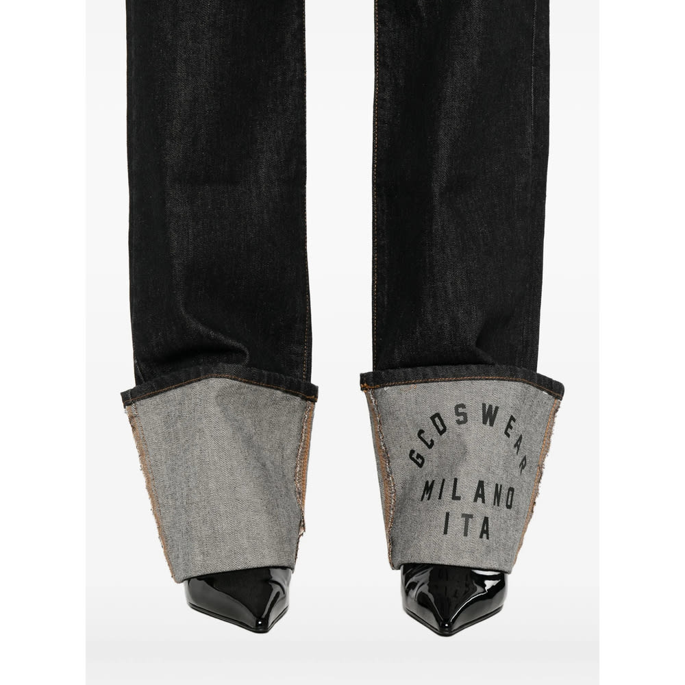 Gcds Denim Straight-leg Jeans In Black